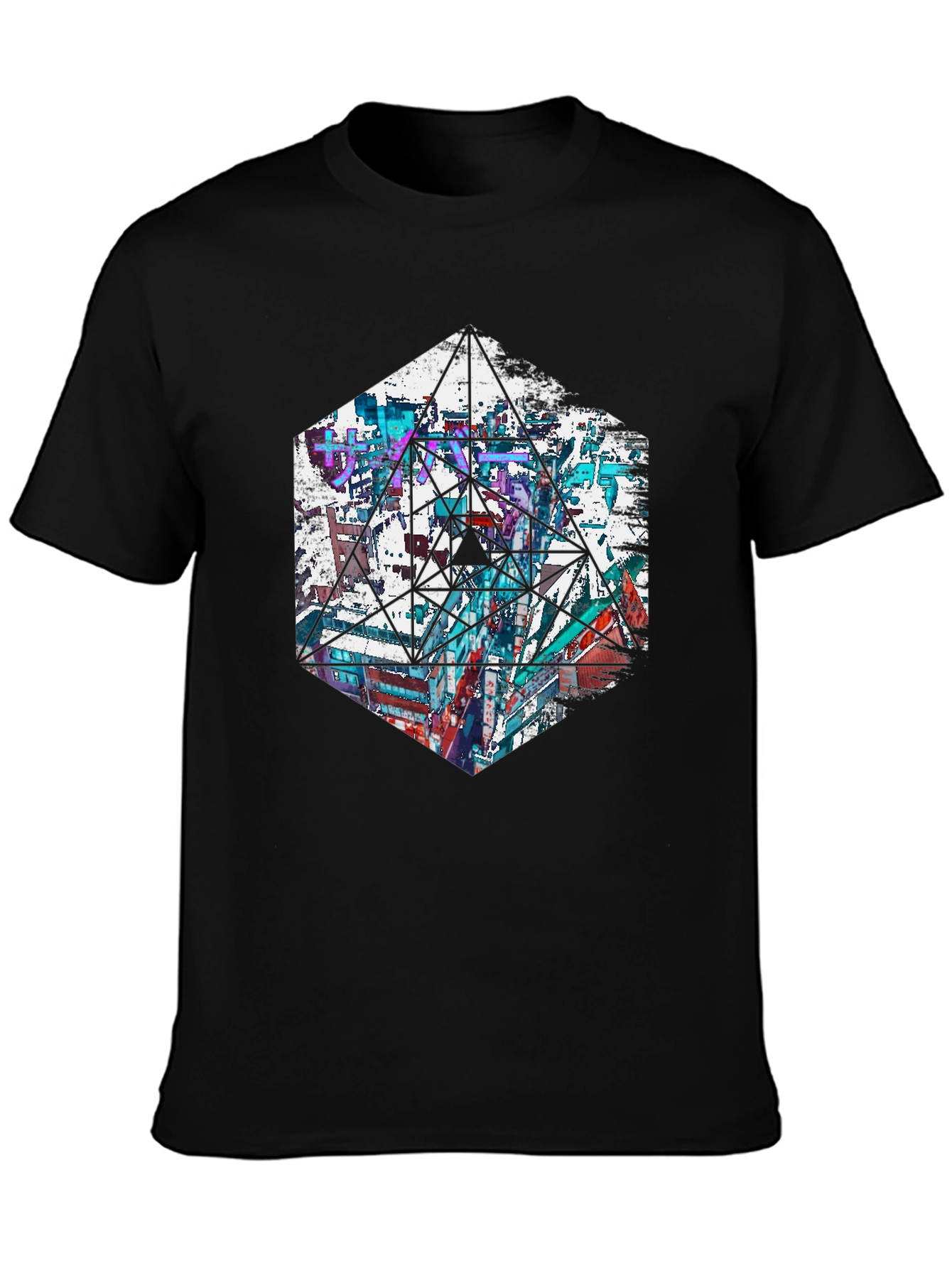 Geometric Cityscape Graphic Tee