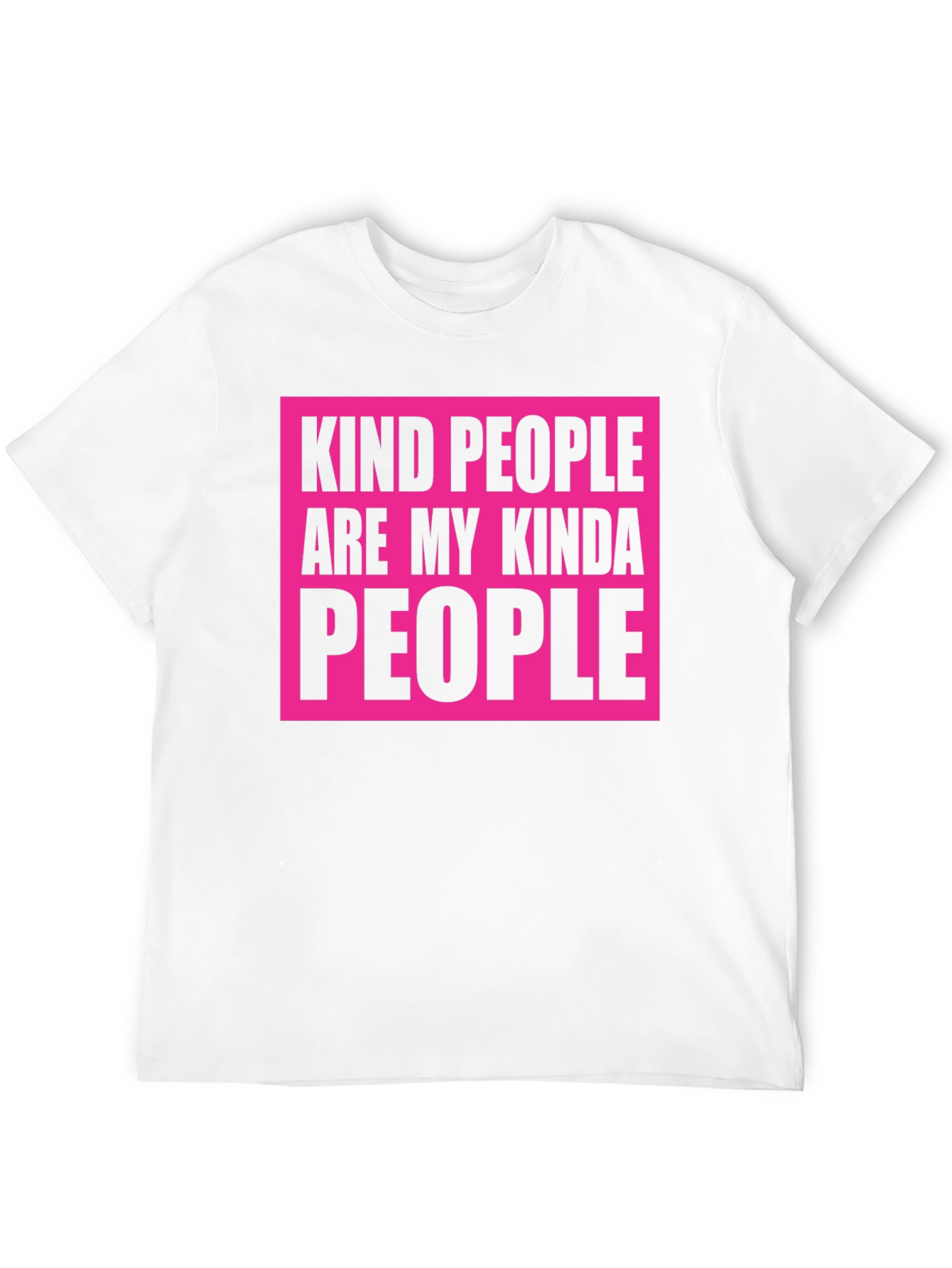 Kind People T-Shirt - Black with Bold Pink Design