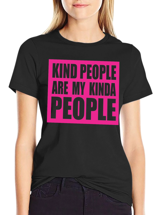 Kind People T-Shirt - Black with Bold Pink Design