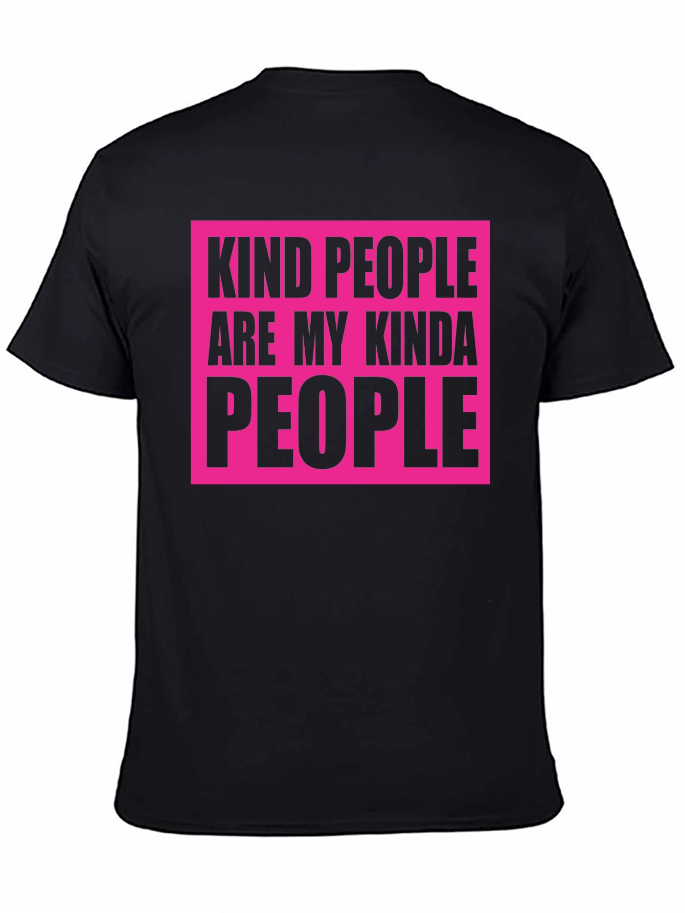Kind People T-Shirt - Black with Bold Pink Design