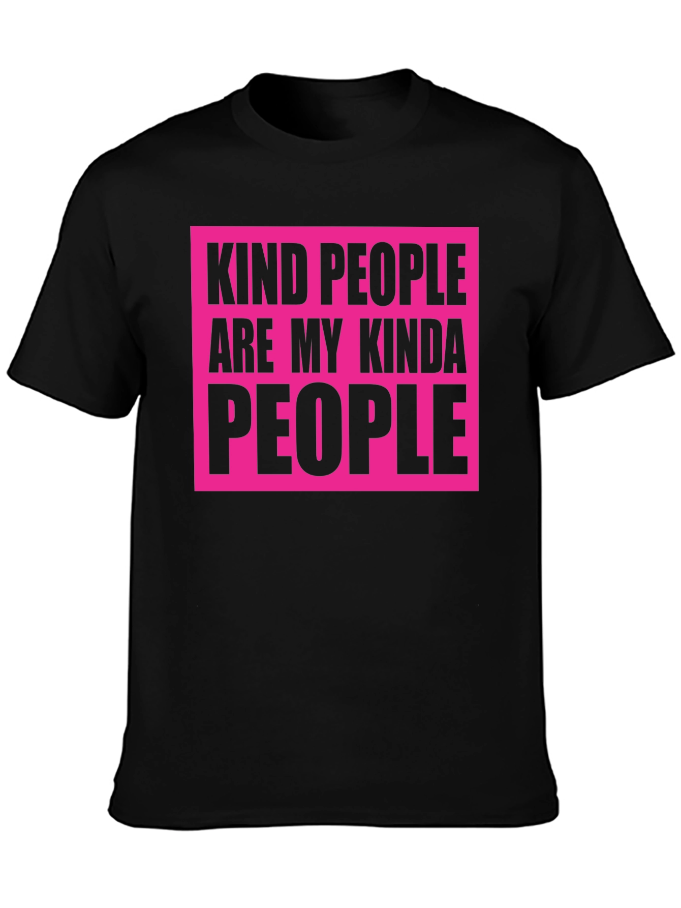 Kind People T-Shirt - Black with Bold Pink Design