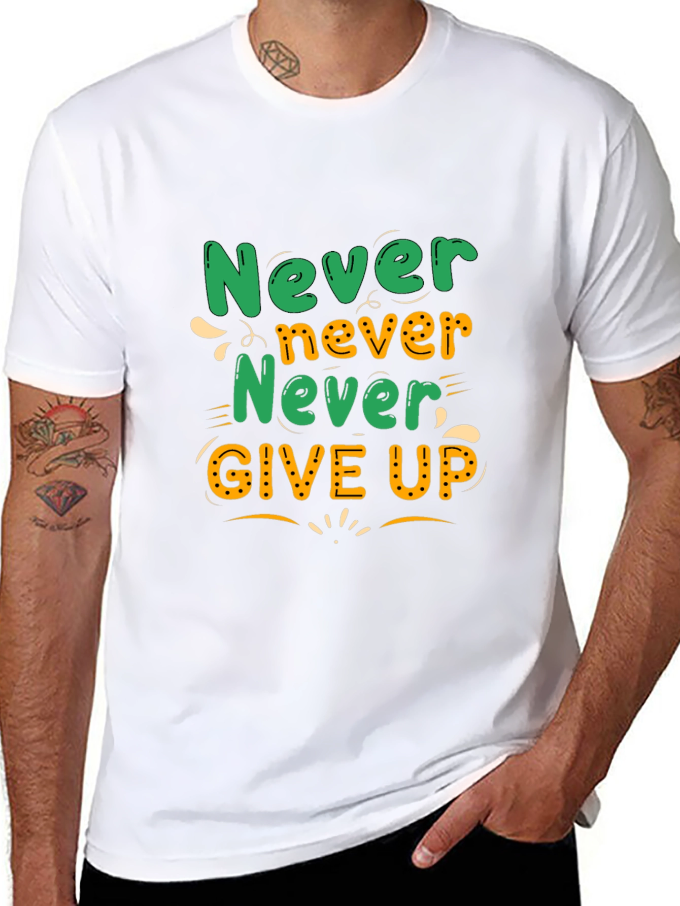 Never Give Up Motivational T-Shirt
