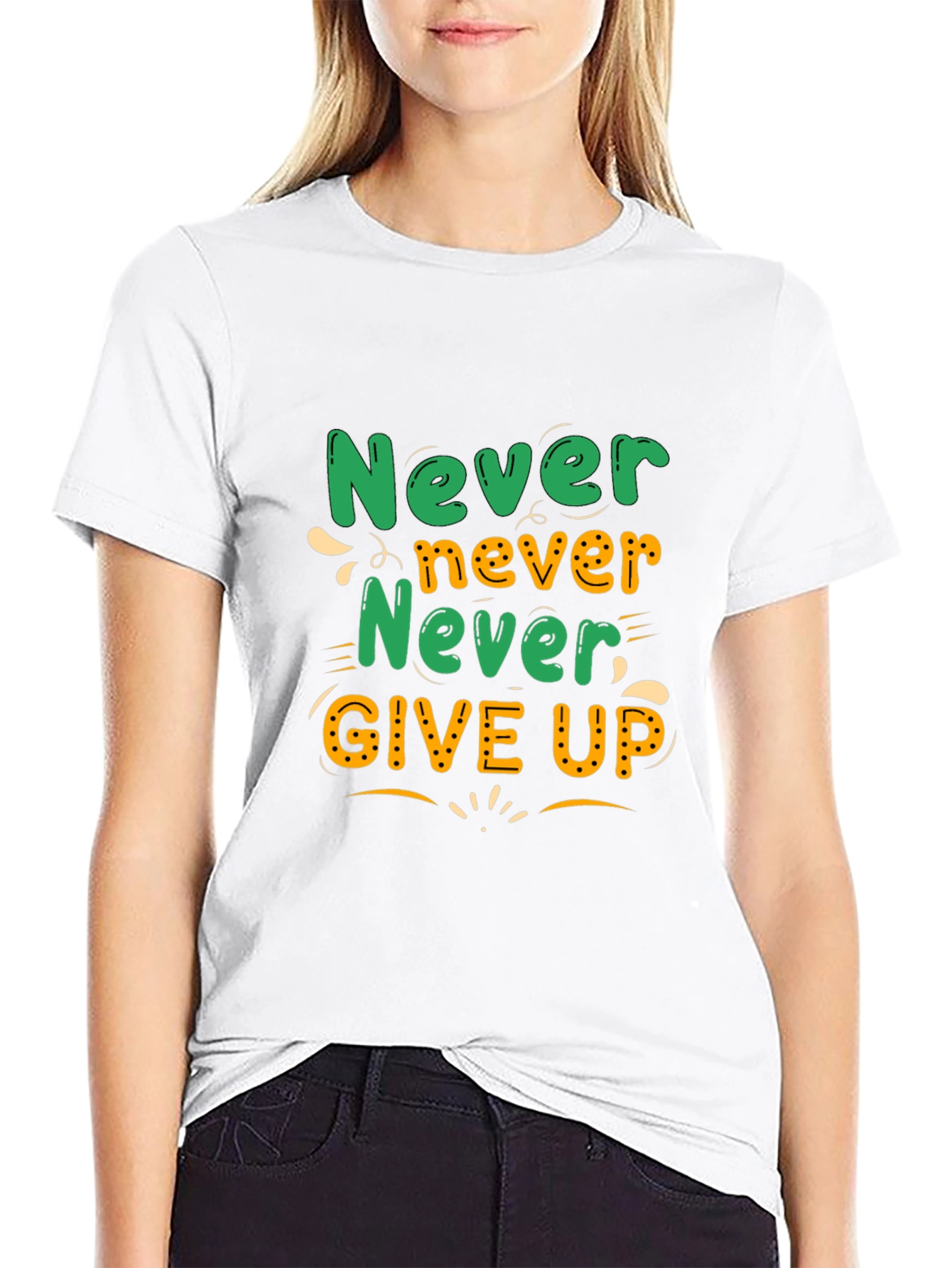 Never Give Up Motivational T-Shirt