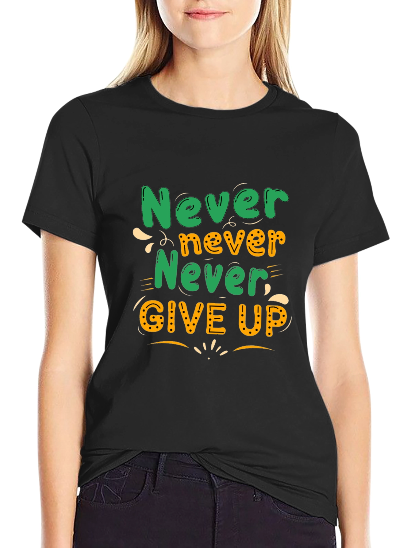 Never Give Up Motivational T-Shirt