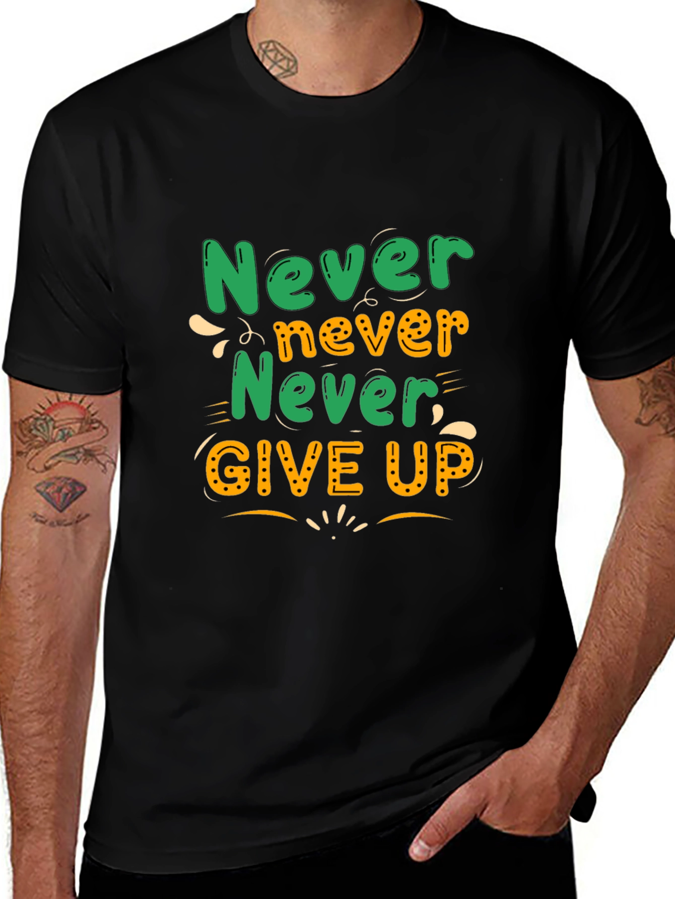 Never Give Up Motivational T-Shirt