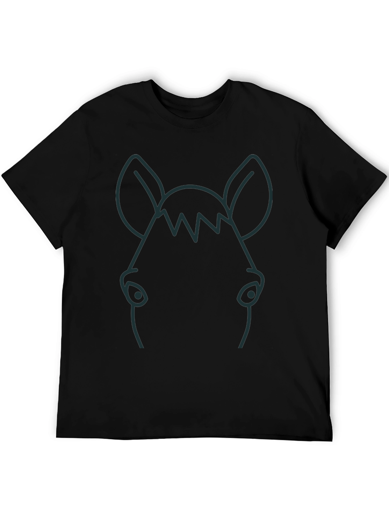 Cool Minimalist Horse Graphic Black T-Shirt