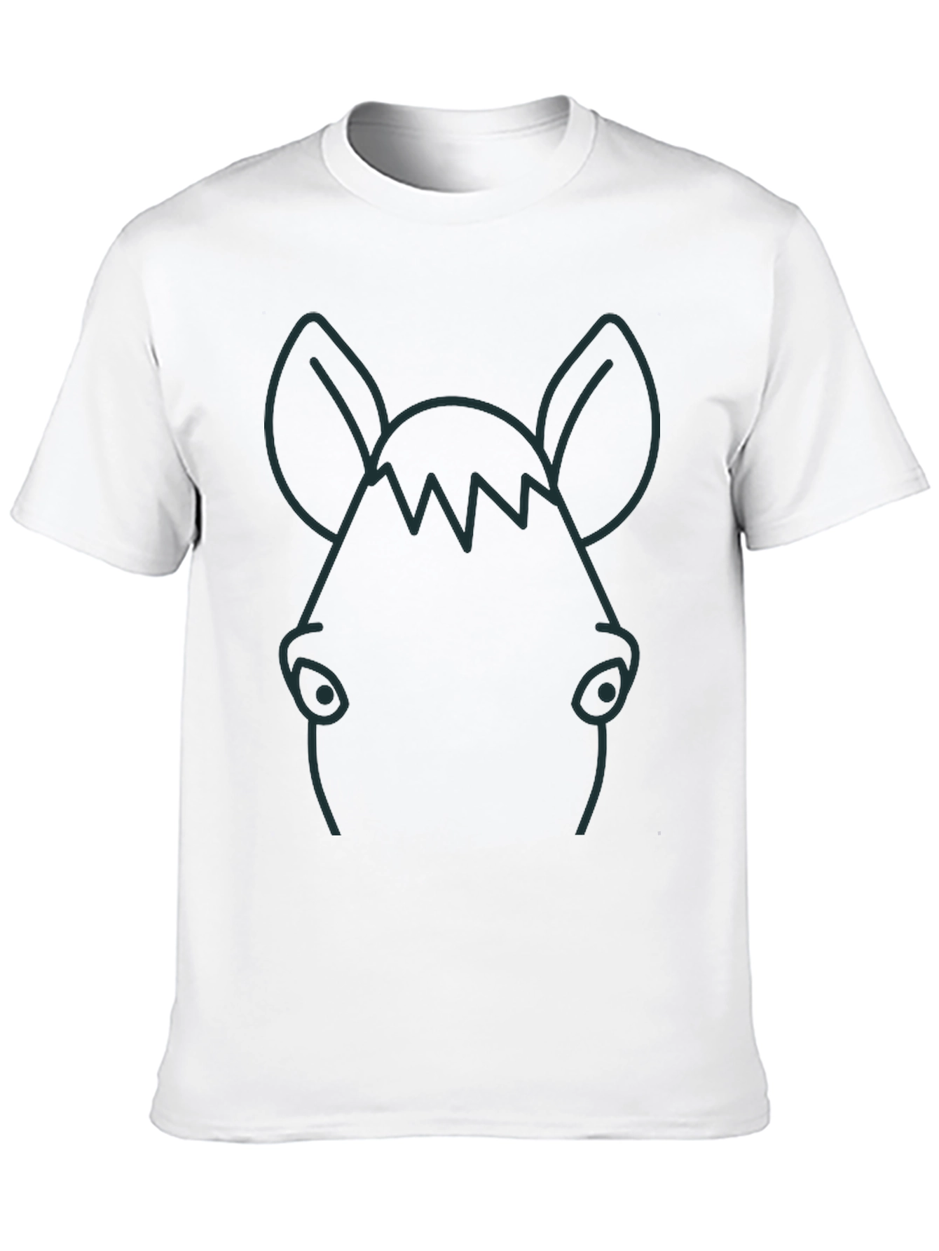 Cool Minimalist Horse Graphic Black T-Shirt