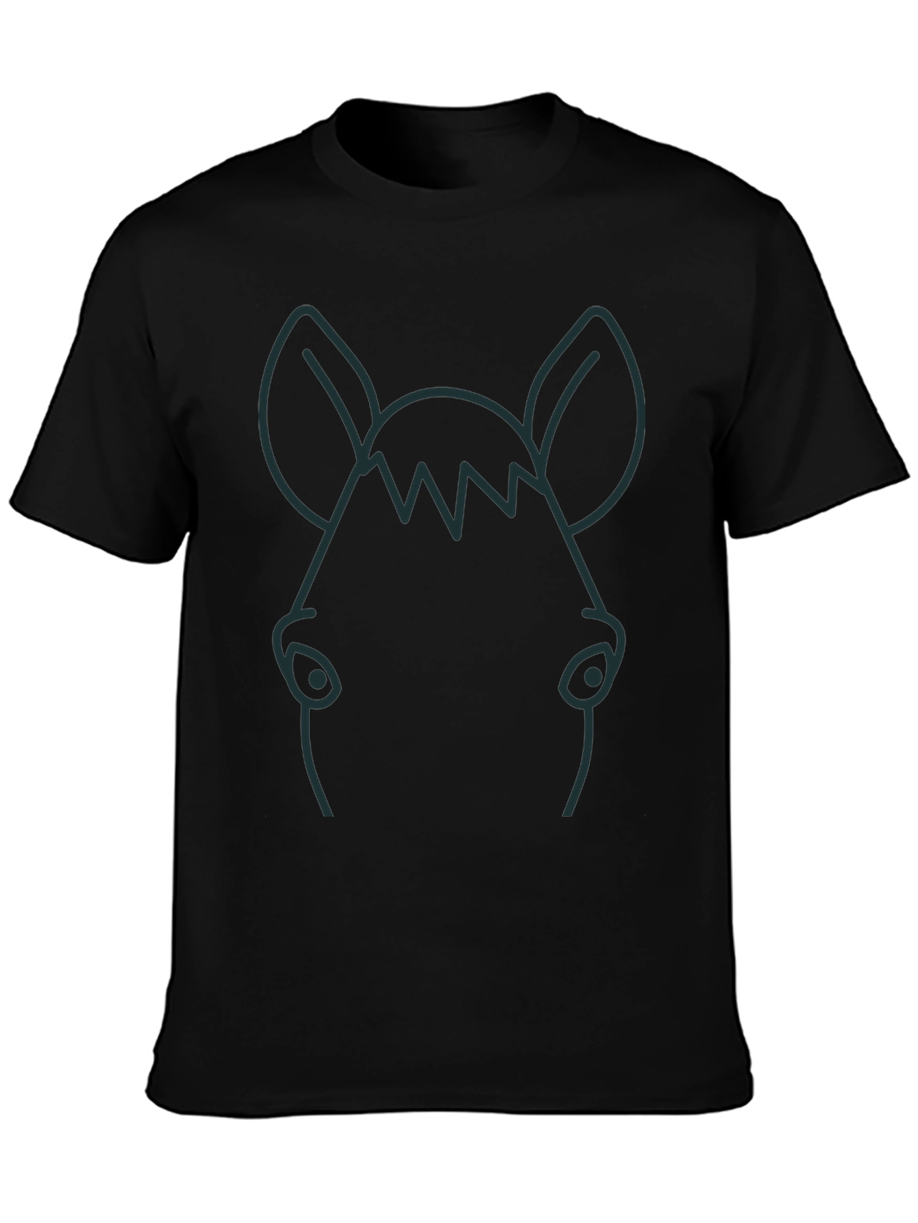 Cool Minimalist Horse Graphic Black T-Shirt