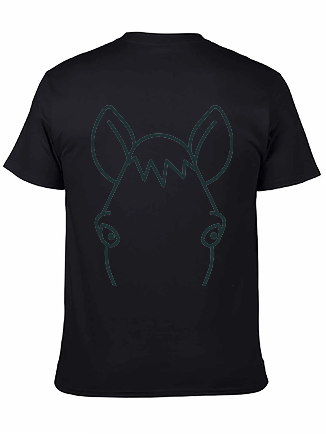 Cool Minimalist Horse Graphic Black T-Shirt