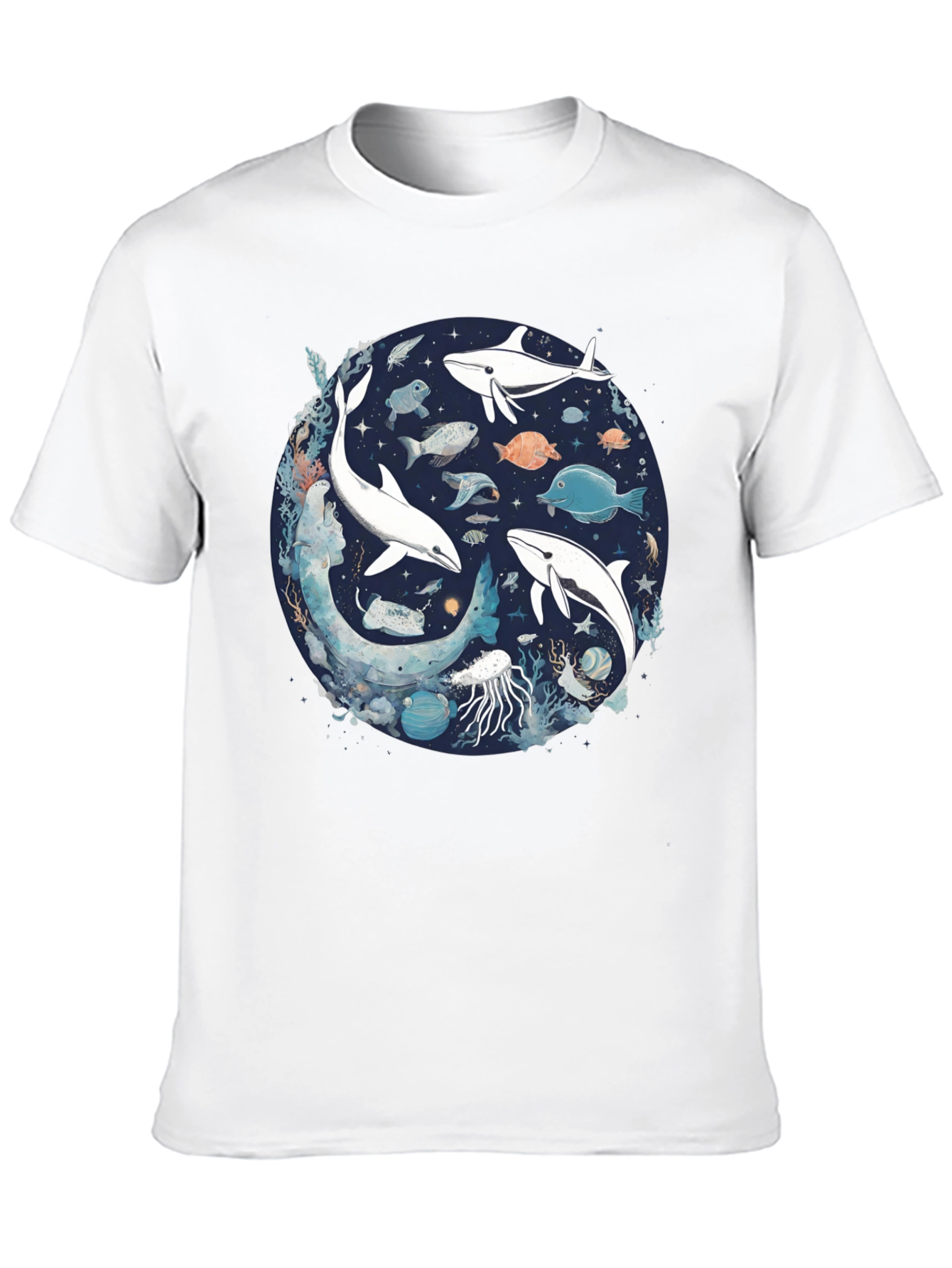 Ocean Life Graphic Tee - Unisex Black T-Shirt