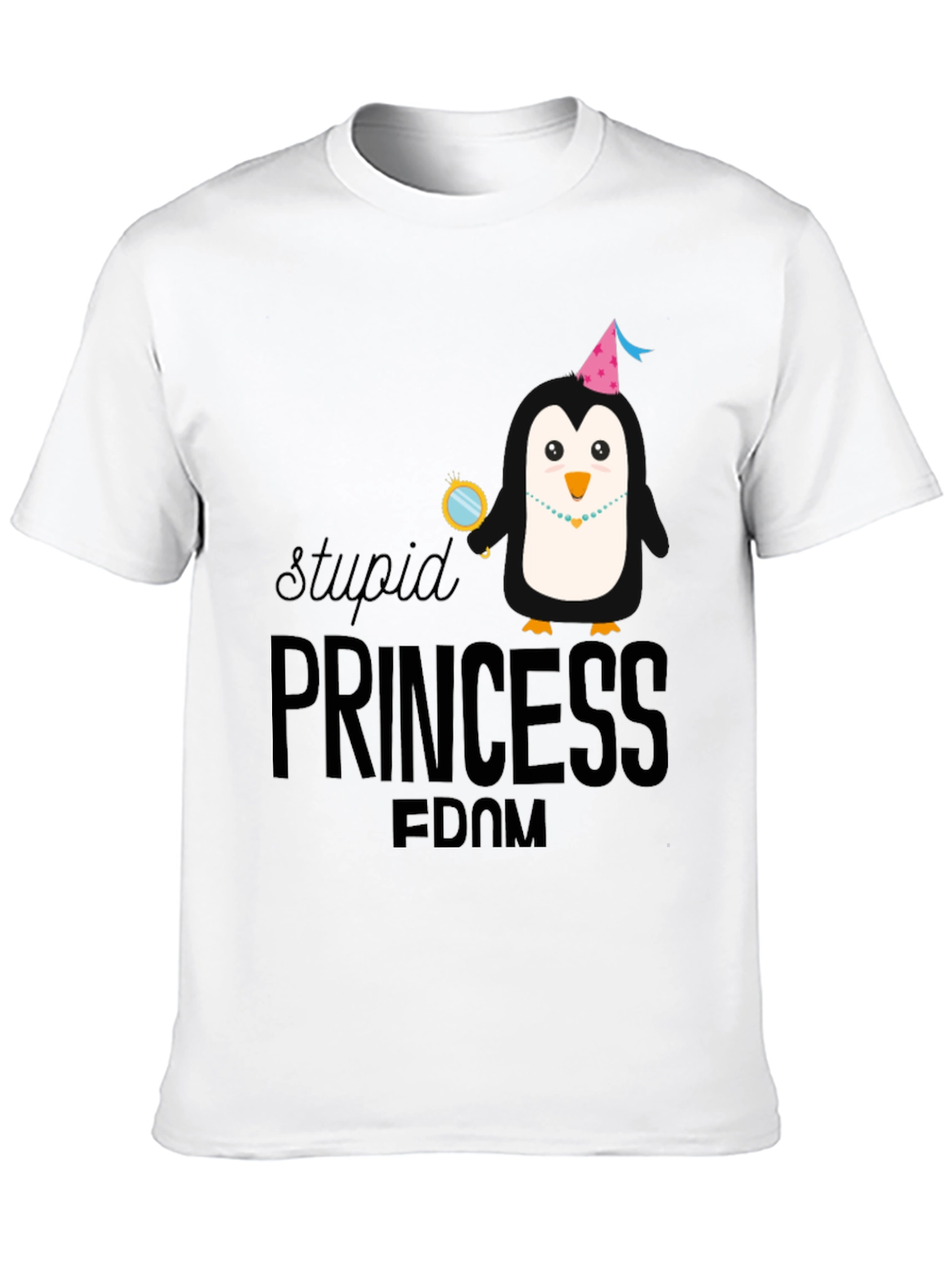 Stupid Princess Penguin Graphic T-Shirt