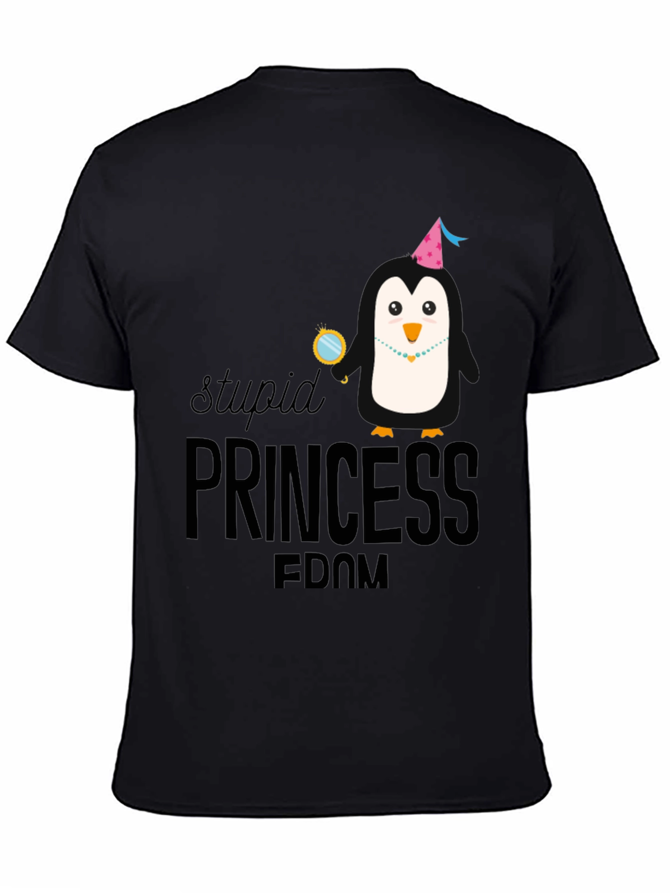 Stupid Princess Penguin Graphic T-Shirt