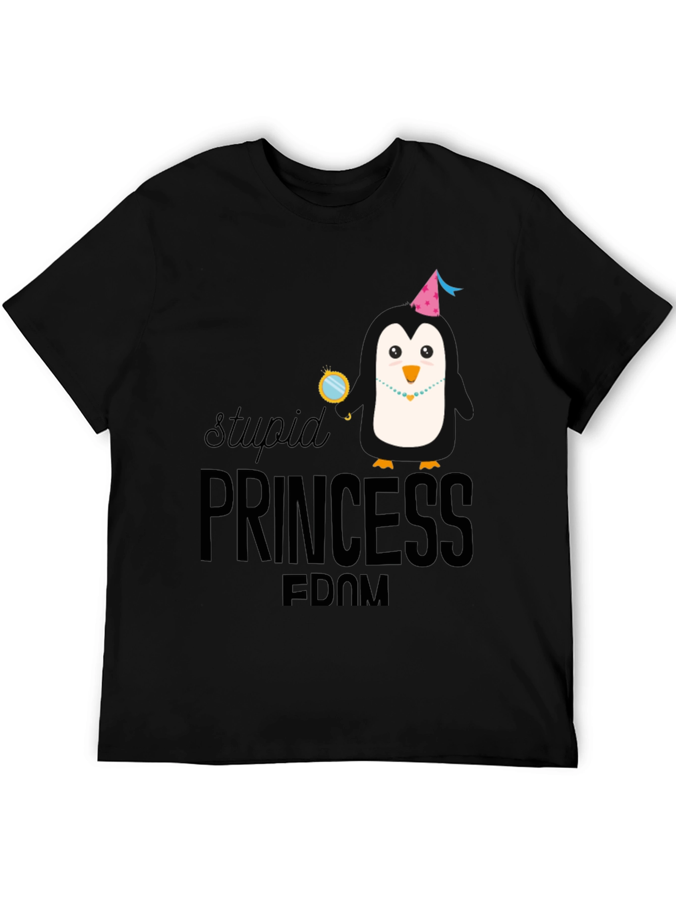 Stupid Princess Penguin Graphic T-Shirt