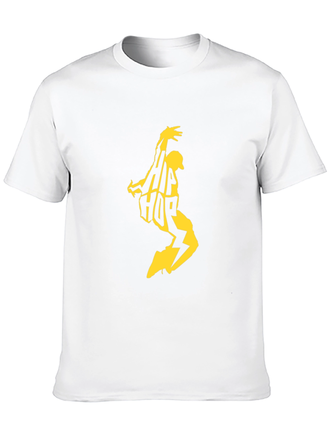 Hip Hop Graphic Tee - Black Cotton Blend T-Shirt