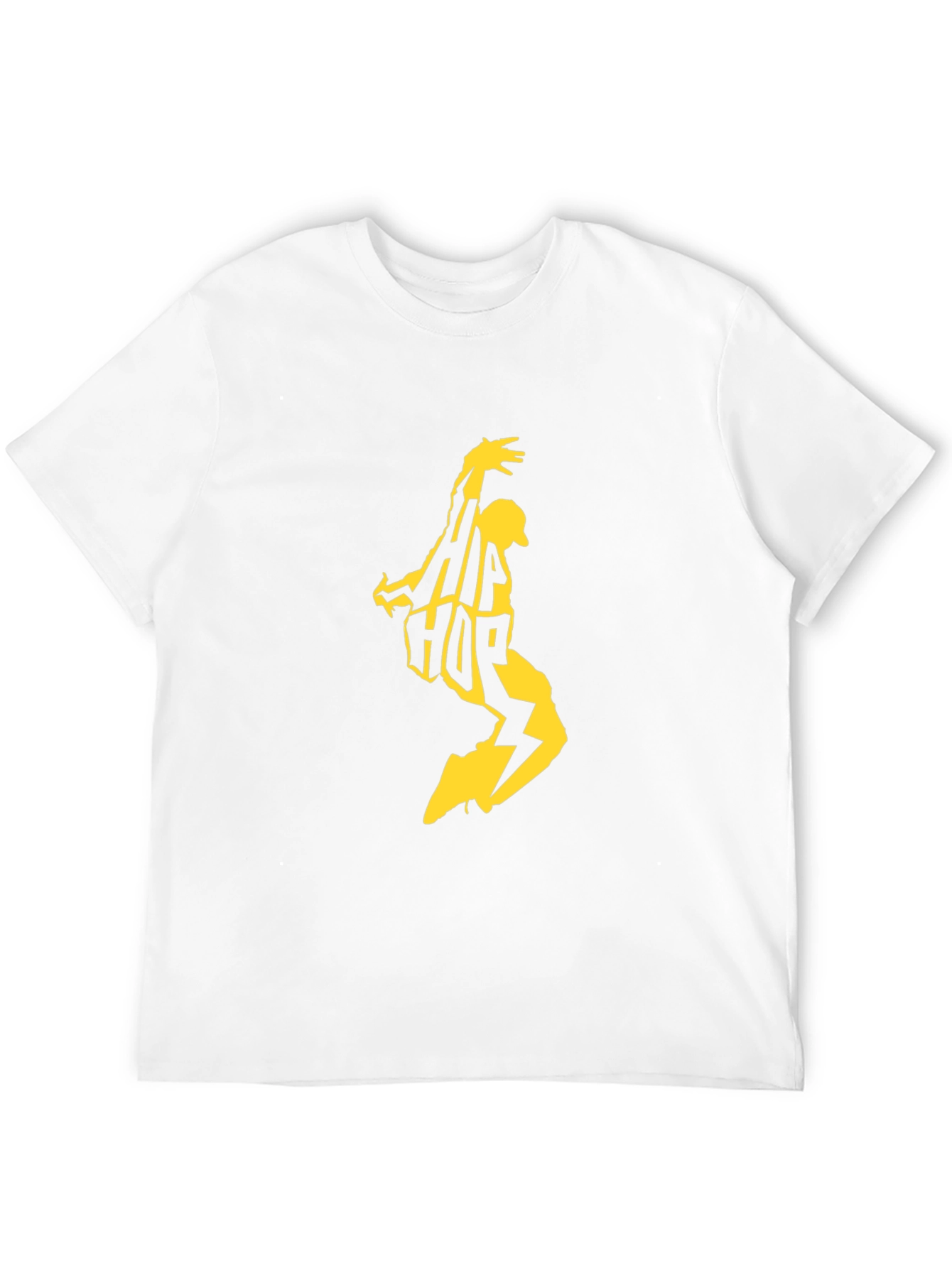 Hip Hop Graphic Tee - Black Cotton Blend T-Shirt