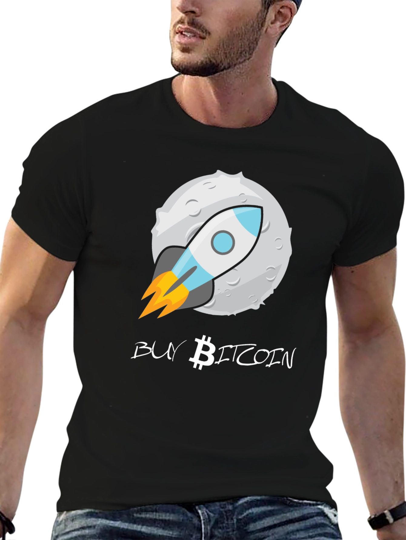 Buy Bitcoin Moon Rocket T-Shirt - Crypto Enthusiast Tee