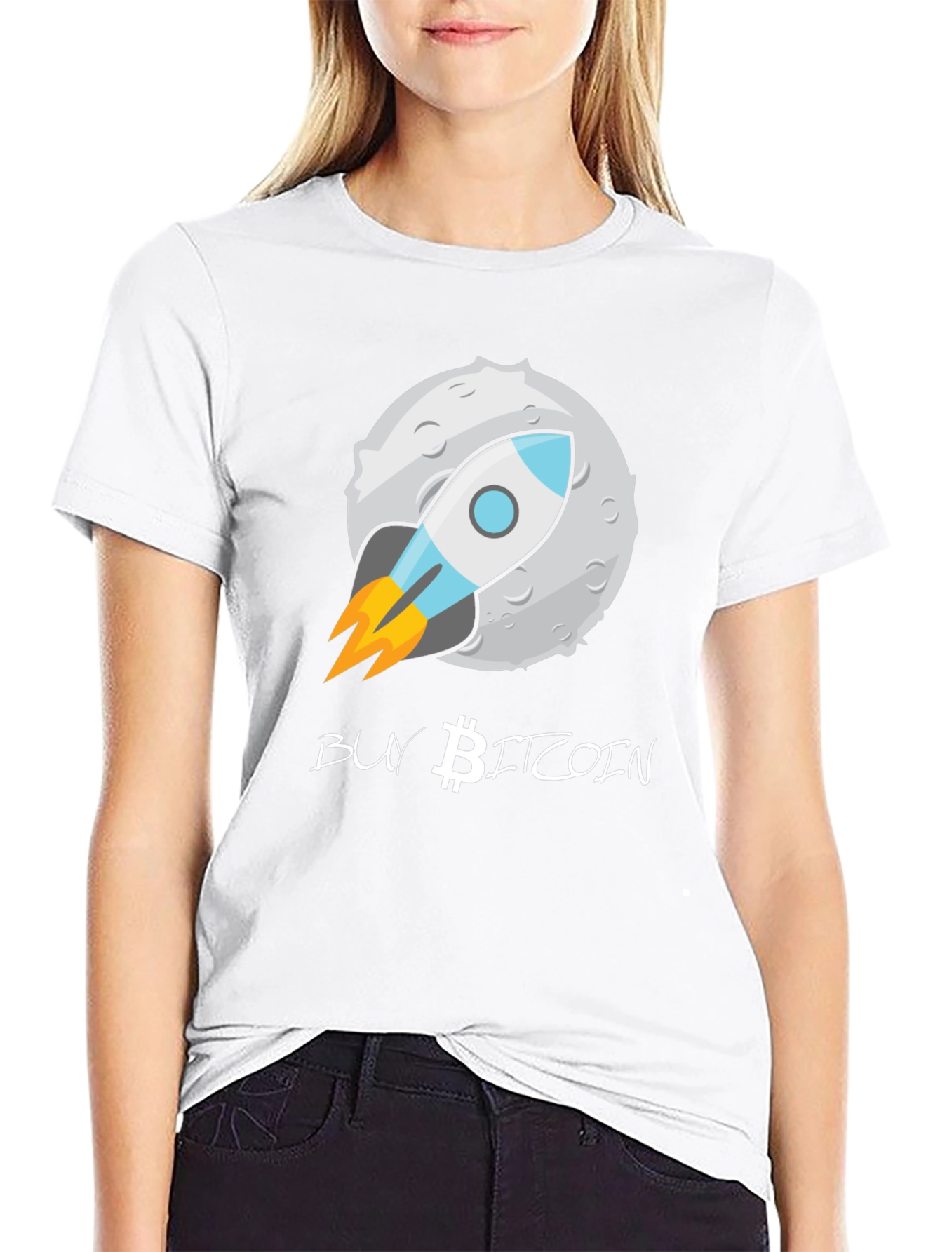 Buy Bitcoin Moon Rocket T-Shirt - Crypto Enthusiast Tee