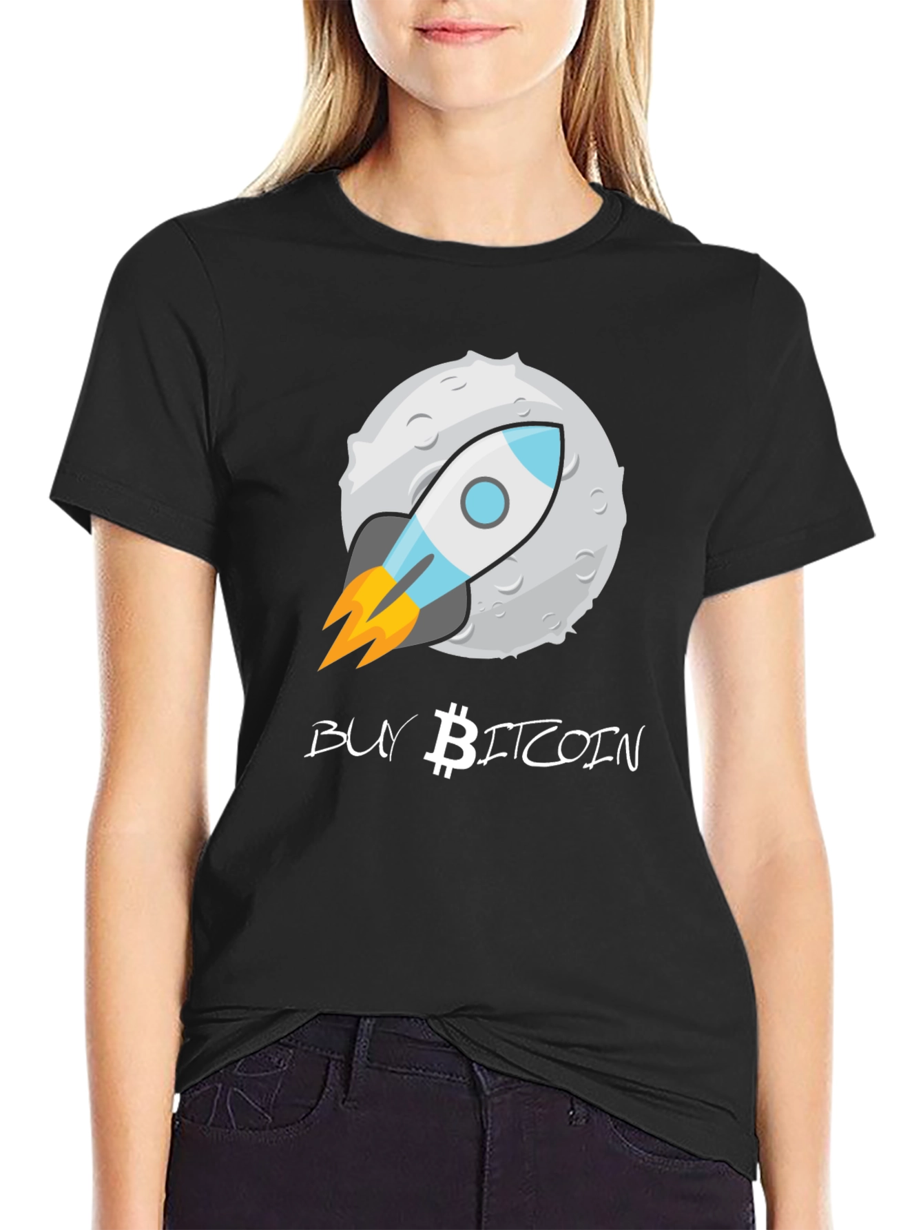Buy Bitcoin Moon Rocket T-Shirt - Crypto Enthusiast Tee