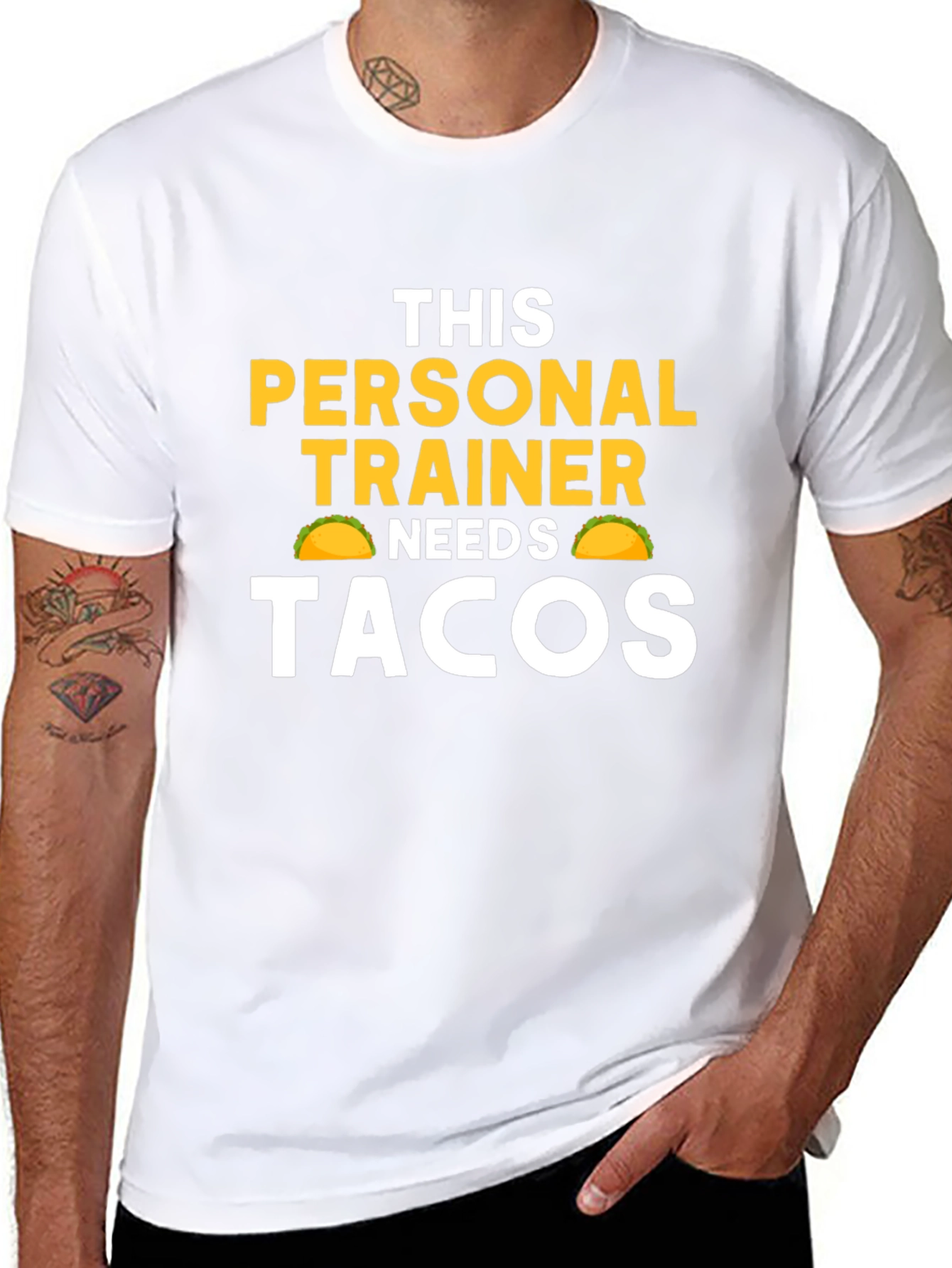 Personal Trainer Needs Tacos Funny Graphic Tee