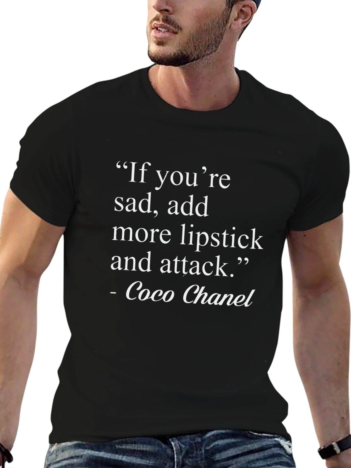 Coco Chanel Quote Black T-Shirt