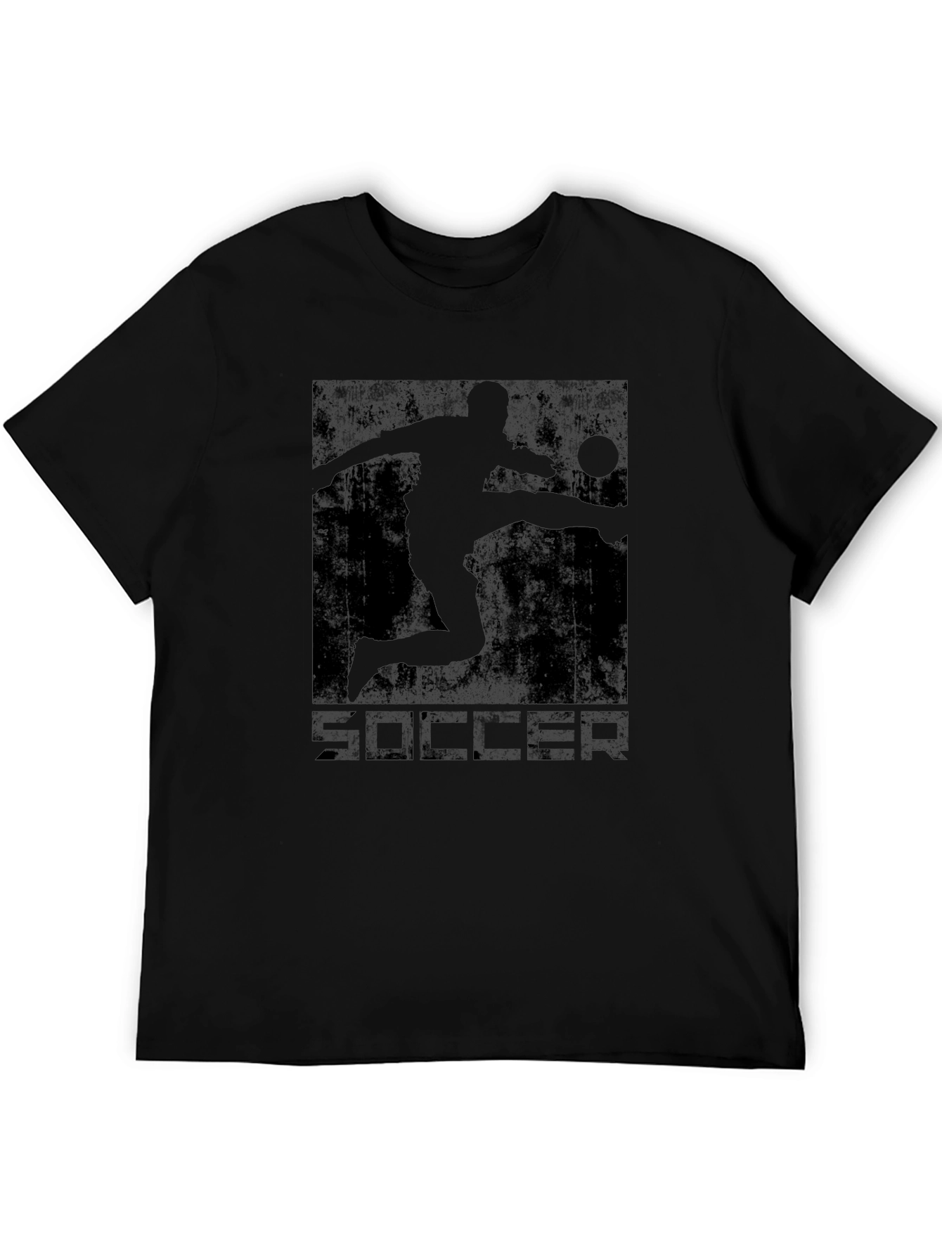 Soccer Player Graphic T-Shirt - Black