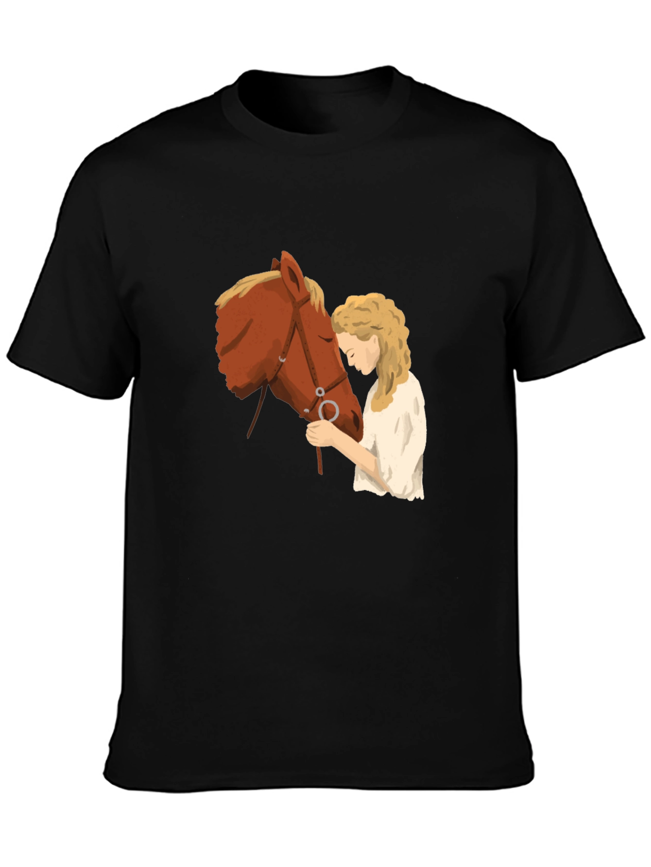 Horse & Girl Graphic T-Shirt - Black