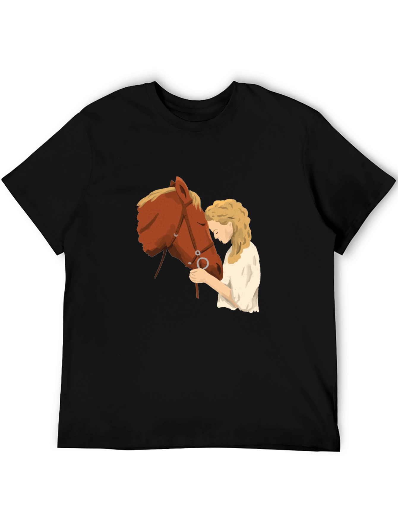 Horse & Girl Graphic T-Shirt - Black