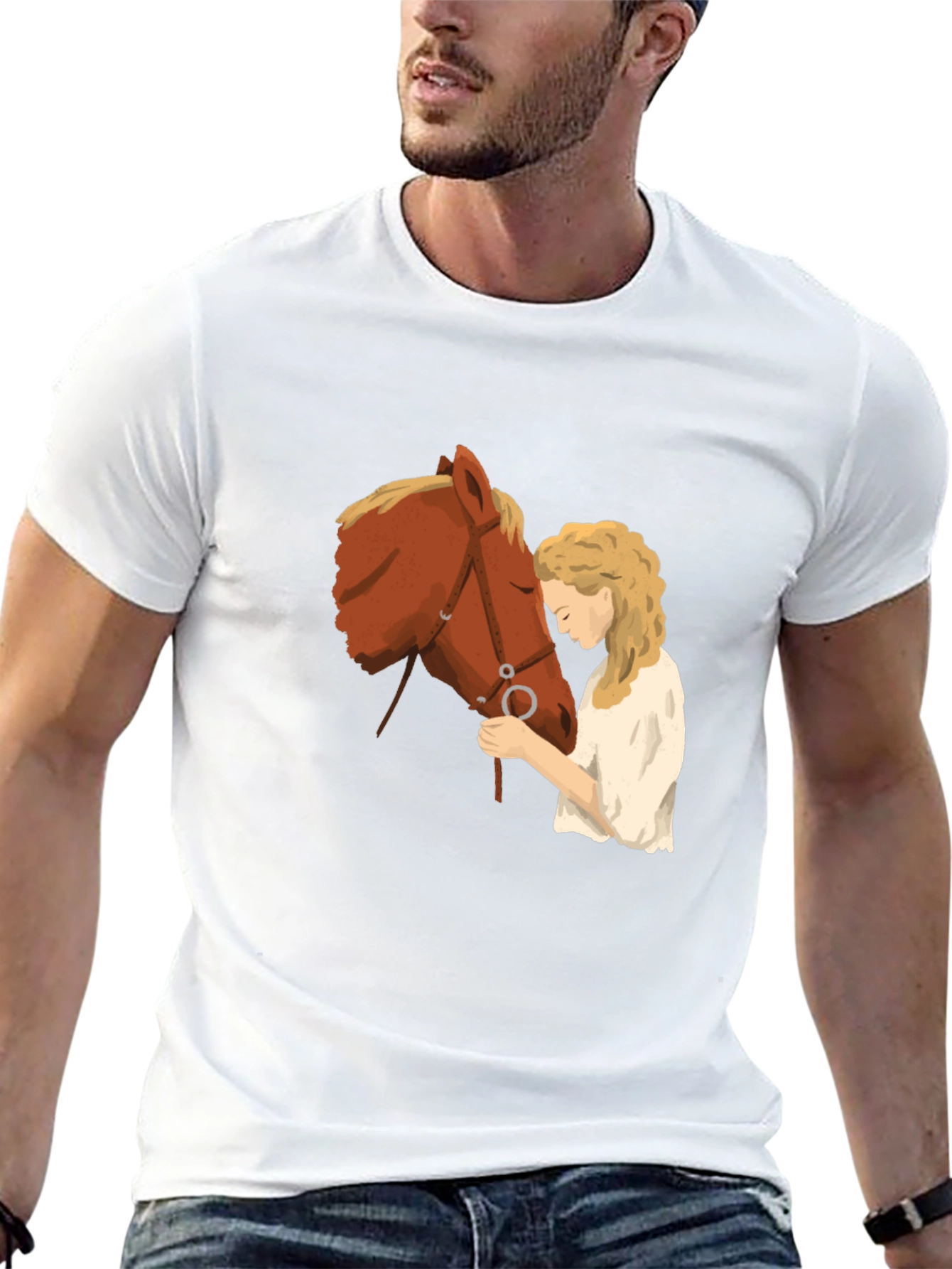 Horse & Girl Graphic T-Shirt - Black