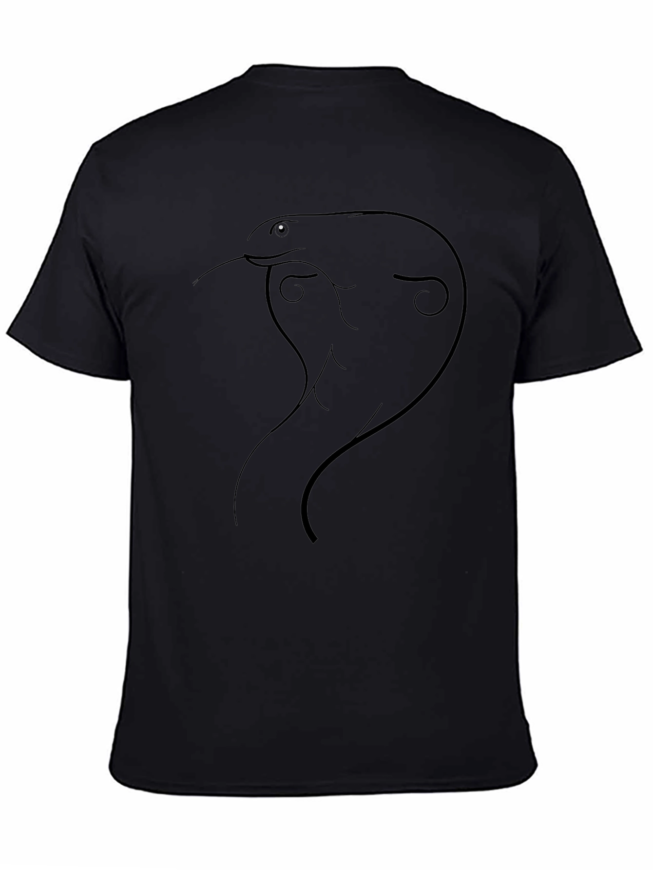 Minimalist Cobra Graphic T-Shirt - Black