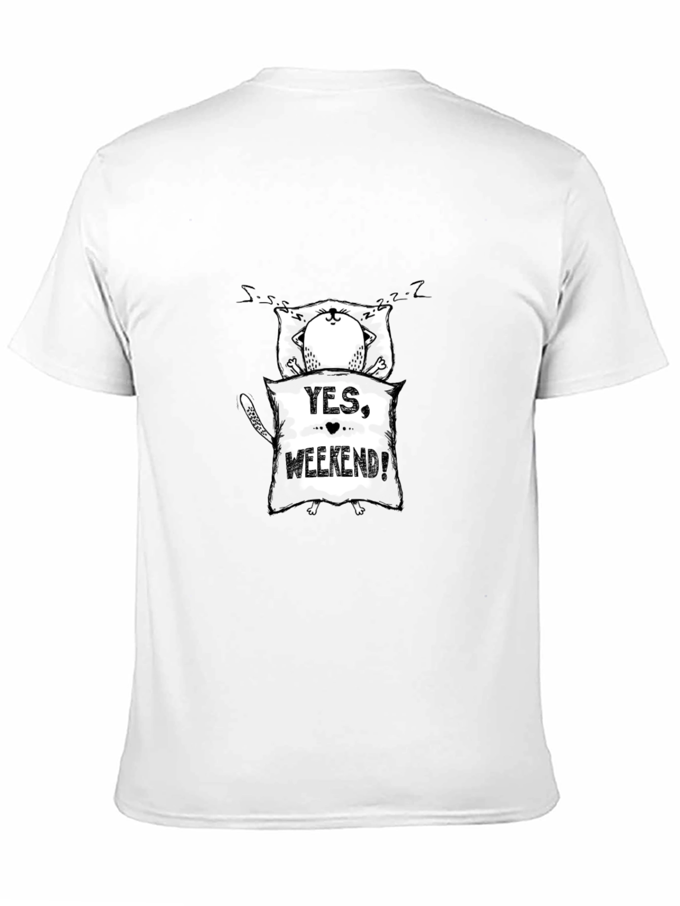 Yes Weekend! Sleepy Cat Graphic Tee - Black
