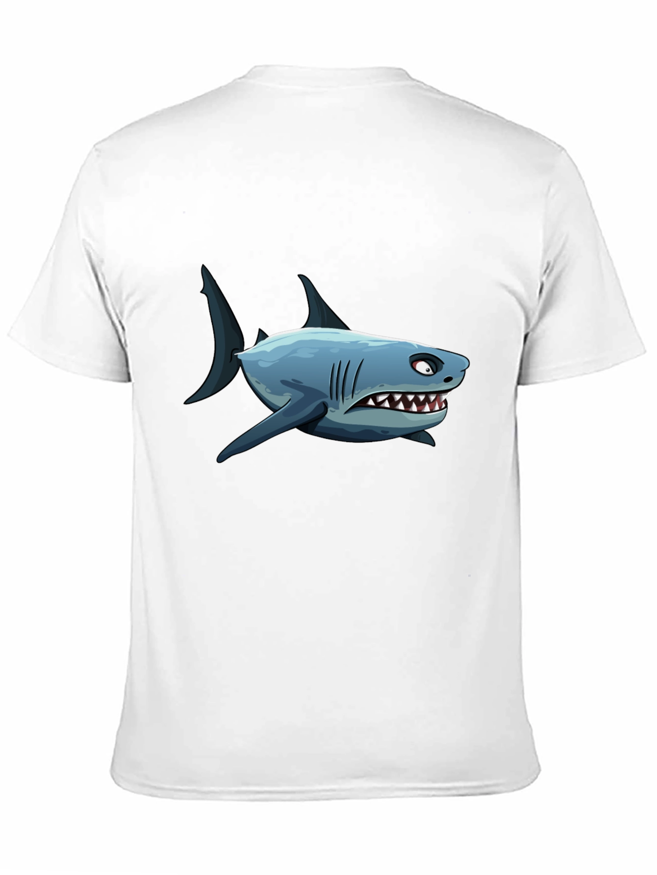 Mens Shark Cartoon Graphic Black T-Shirt