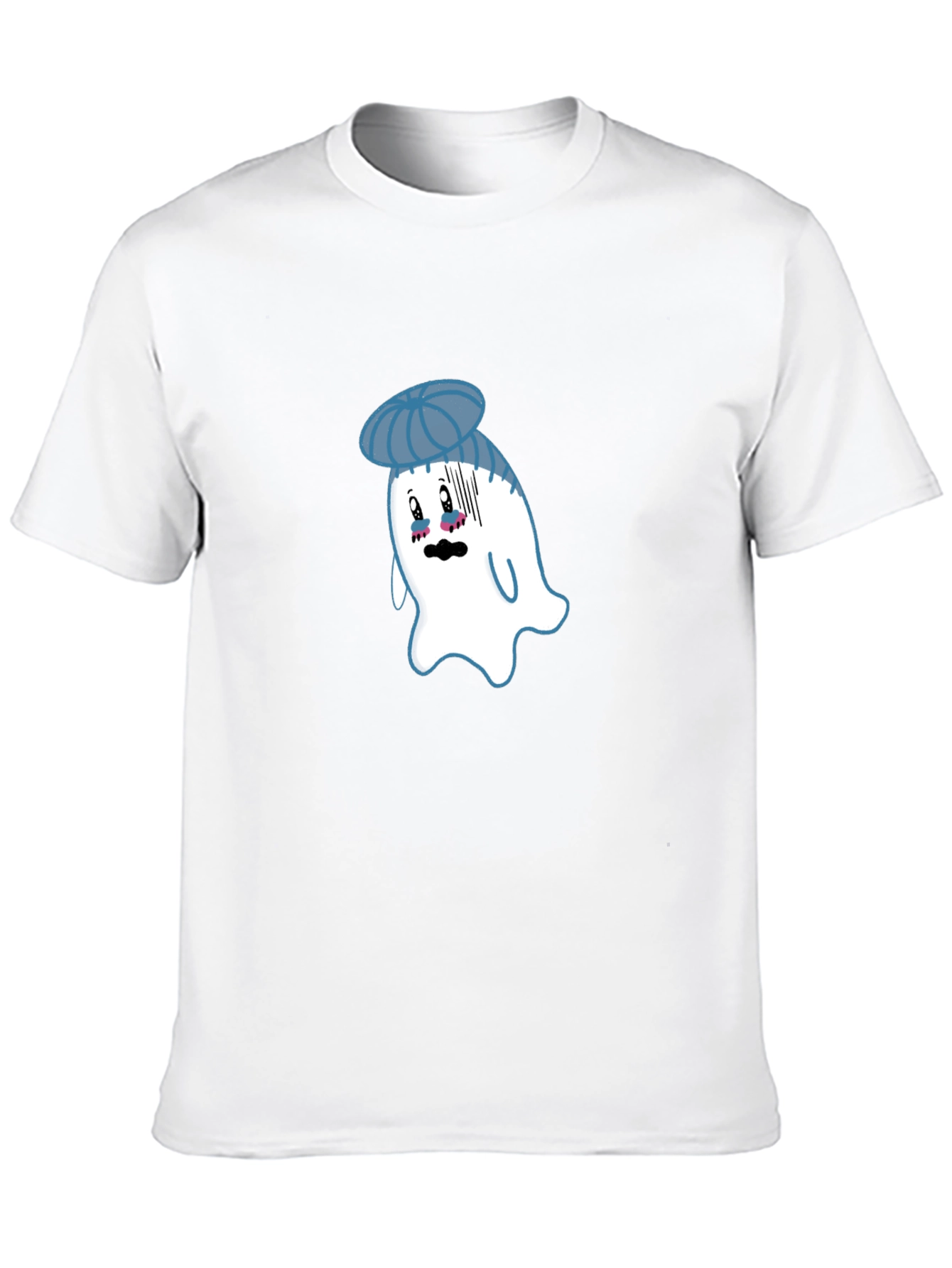 Funny Cartoon Ghost Graphic T-Shirt - Black