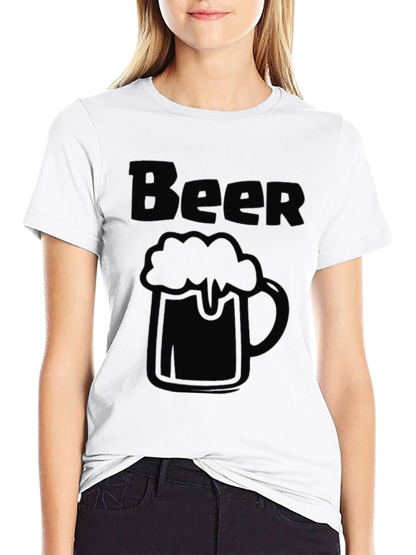 Mens Black Beer Graphic T-Shirt