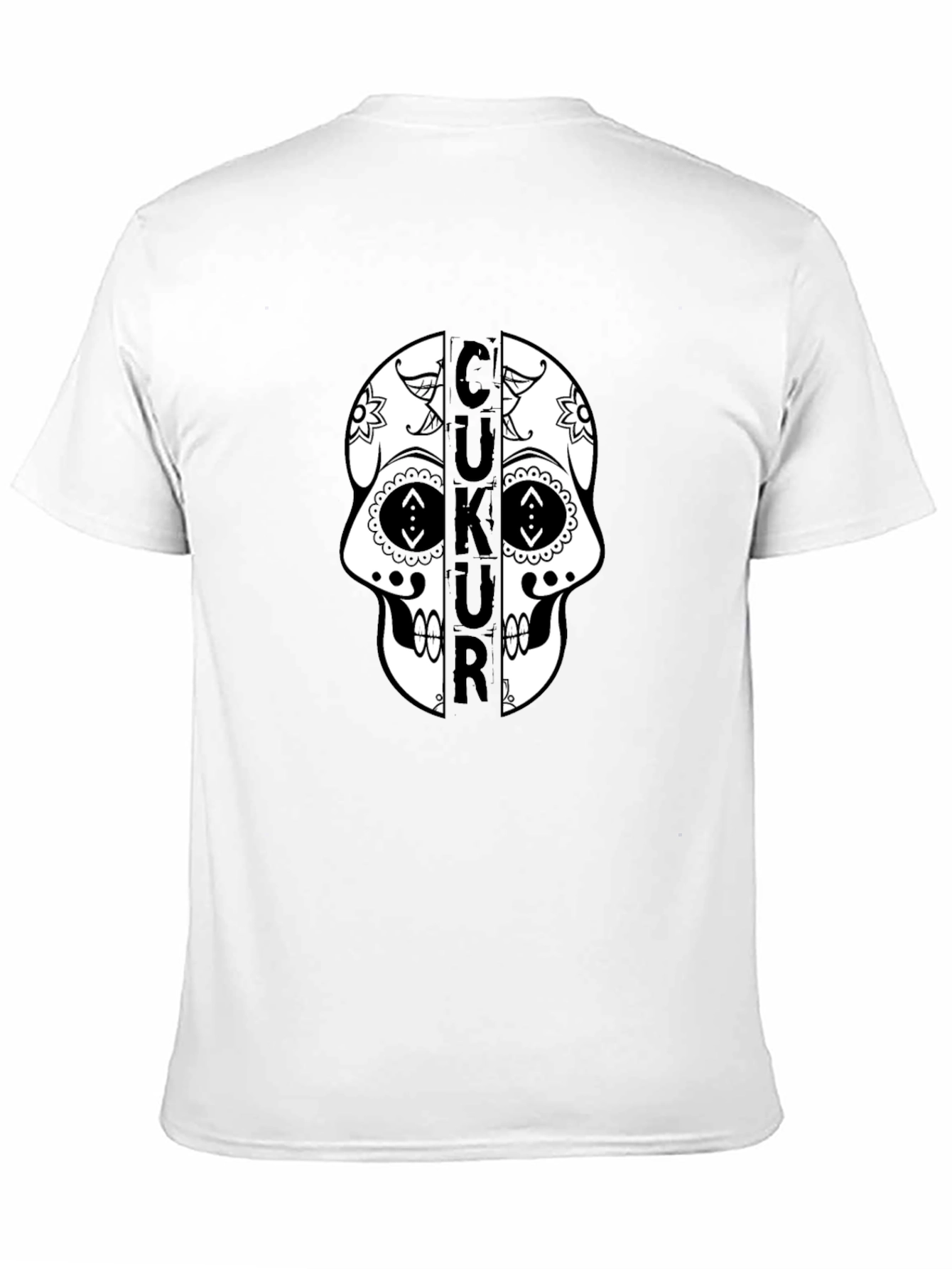 CUKUR Skull Graphic Print T-Shirt - Black