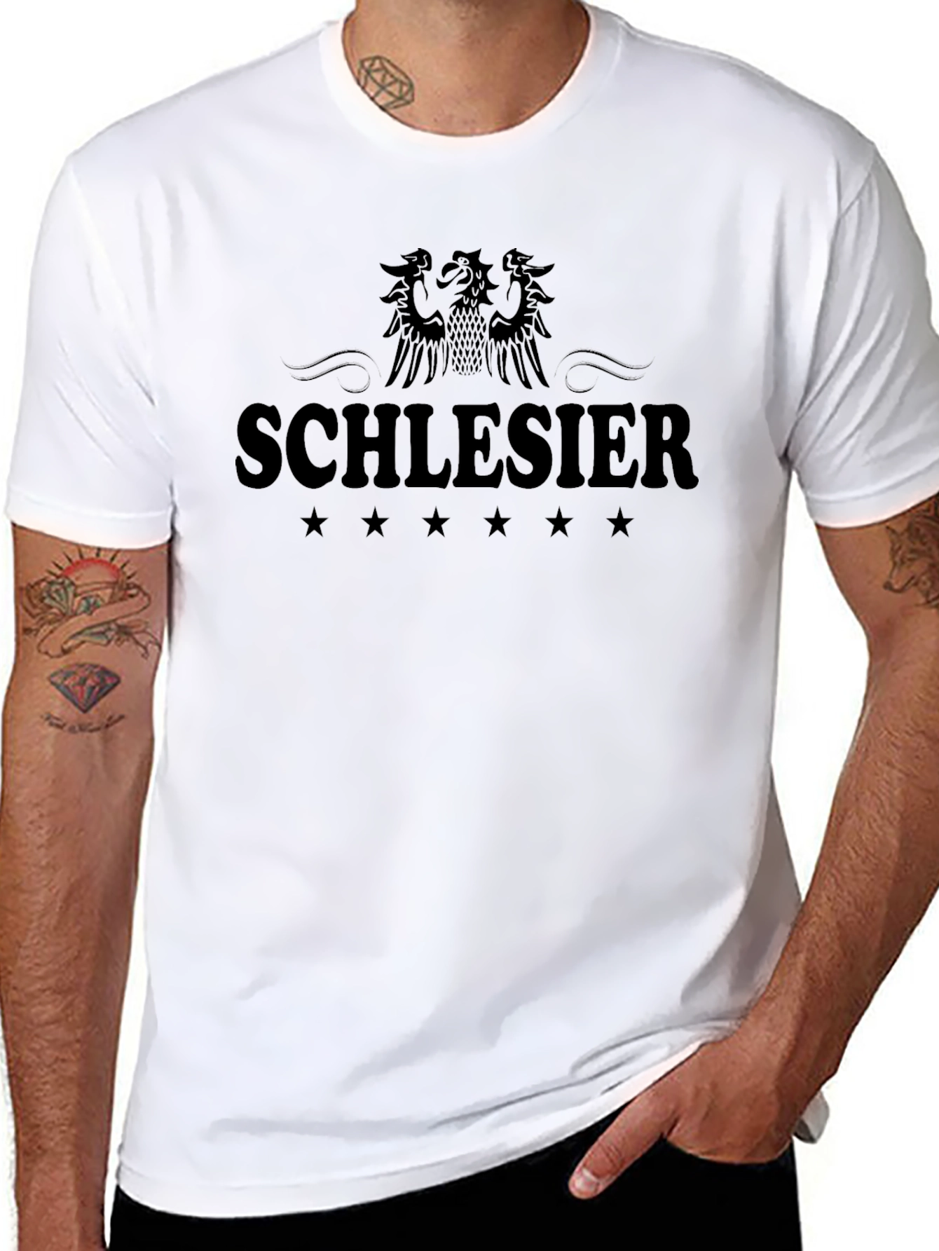 Schlesier Eagle Crest Black Graphic Tee