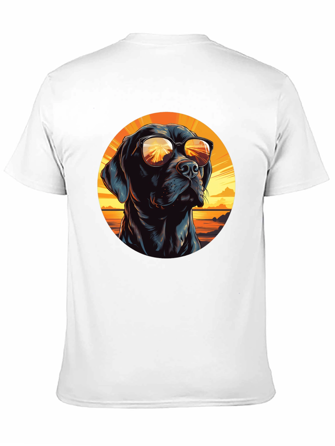 Cool Dog with Sunglasses Black T-Shirt