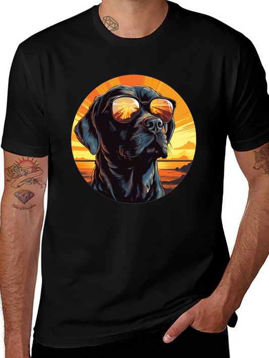 Cool Dog with Sunglasses Black T-Shirt