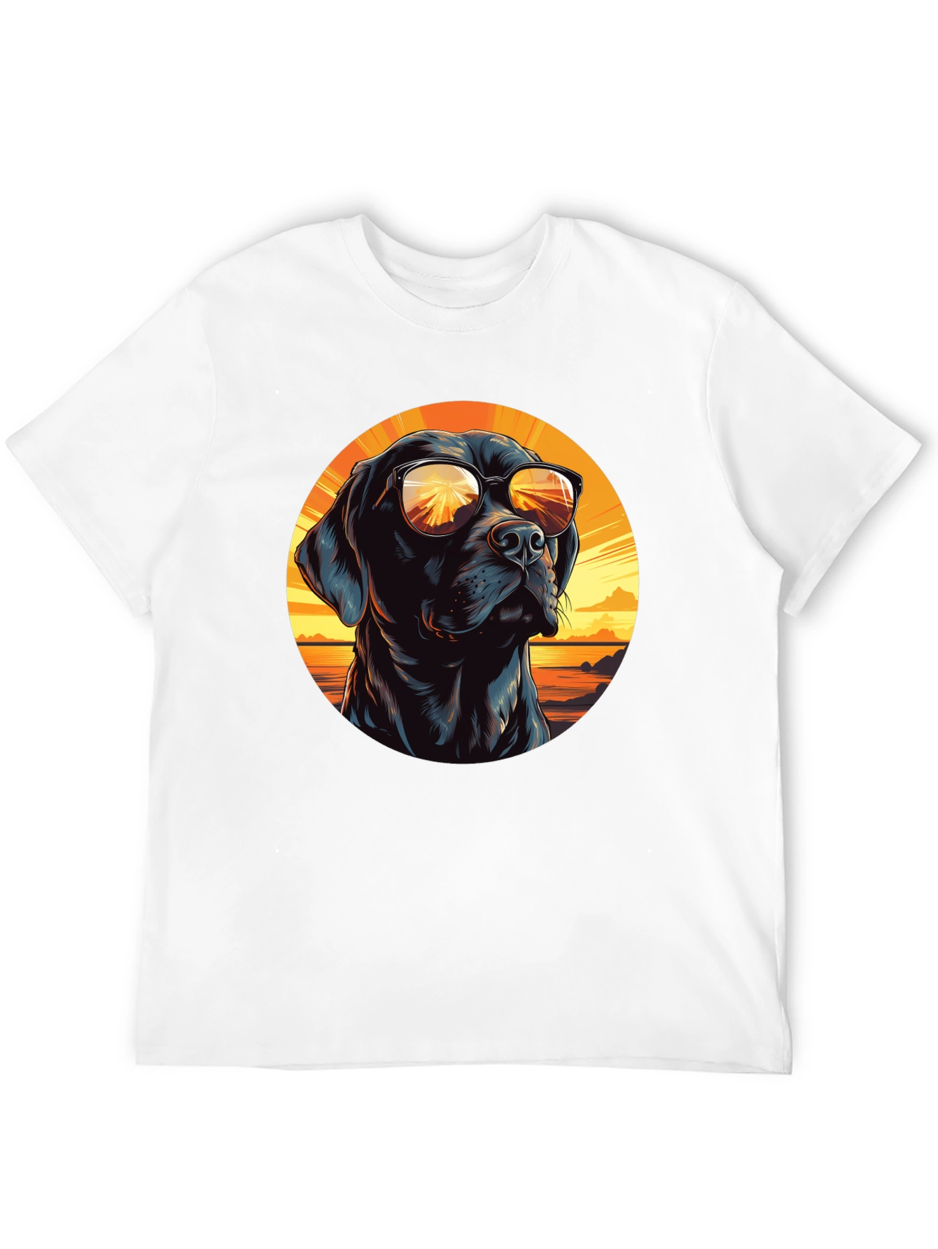 Cool Dog with Sunglasses Black T-Shirt