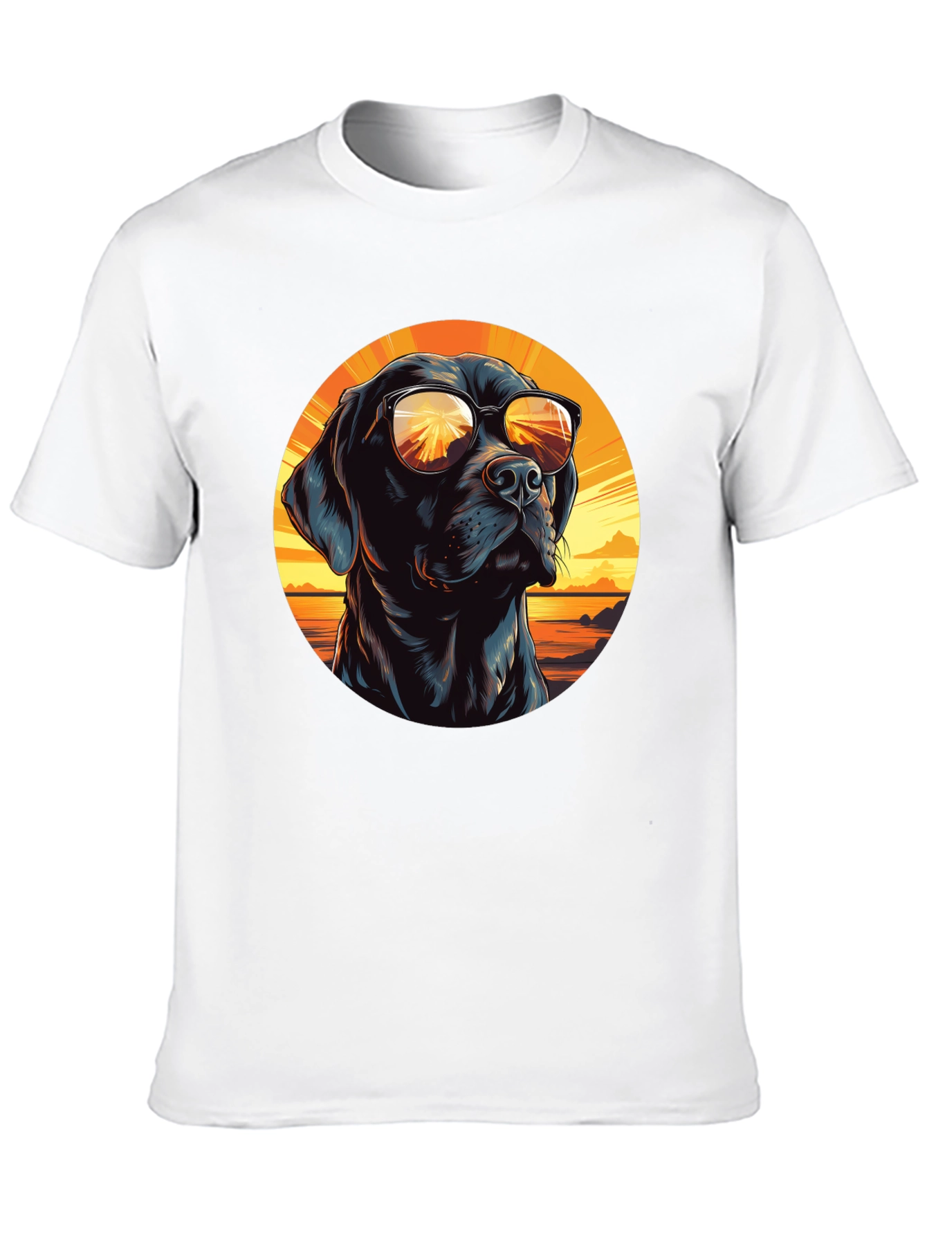 Cool Dog with Sunglasses Black T-Shirt