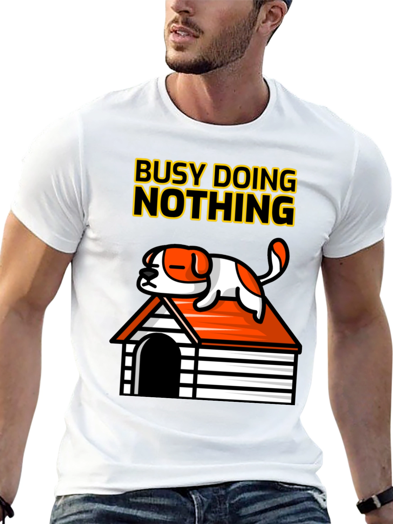 Busy Doing Nothing Dog Graphic Tee
