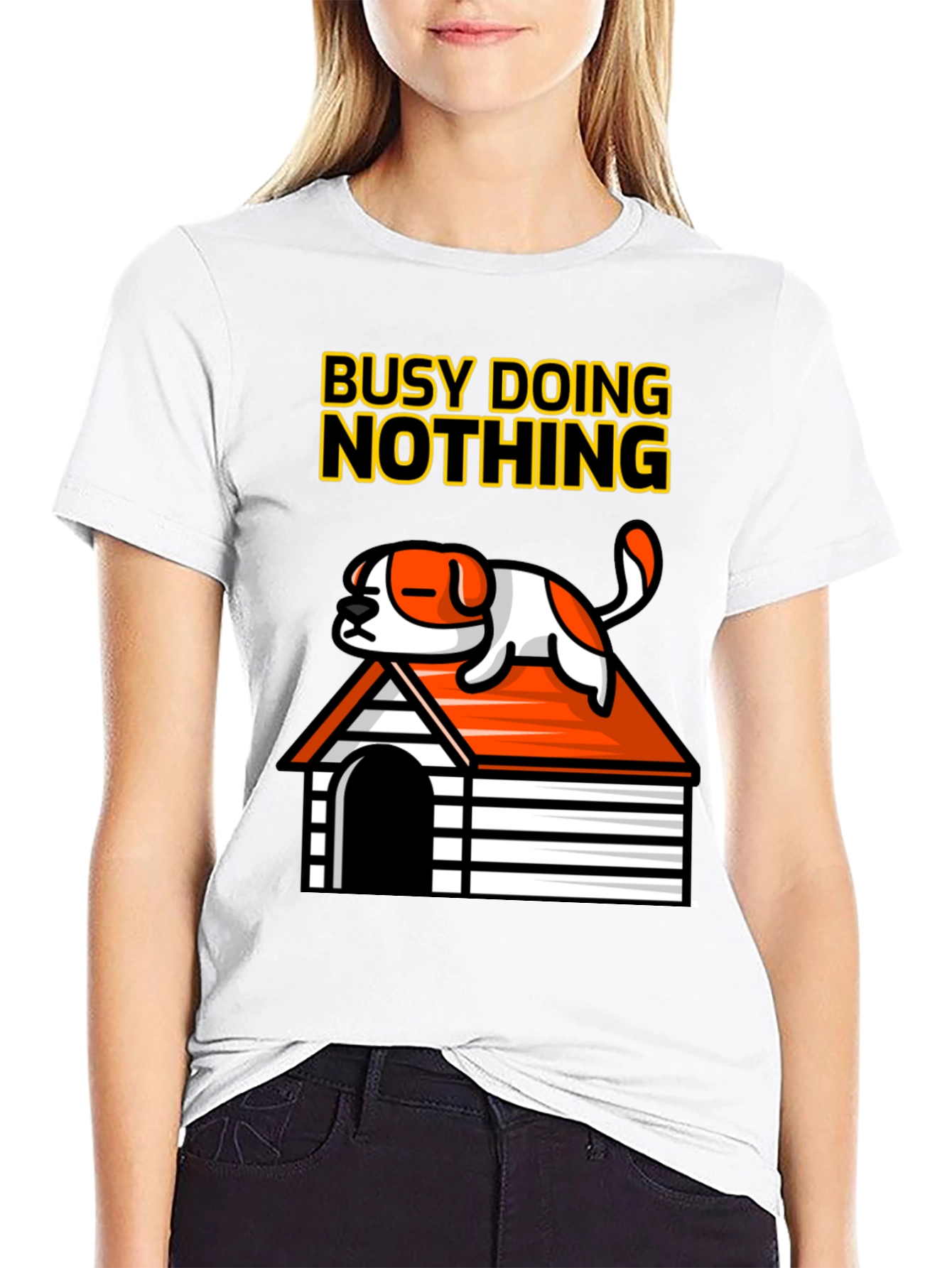 Busy Doing Nothing Dog Graphic Tee
