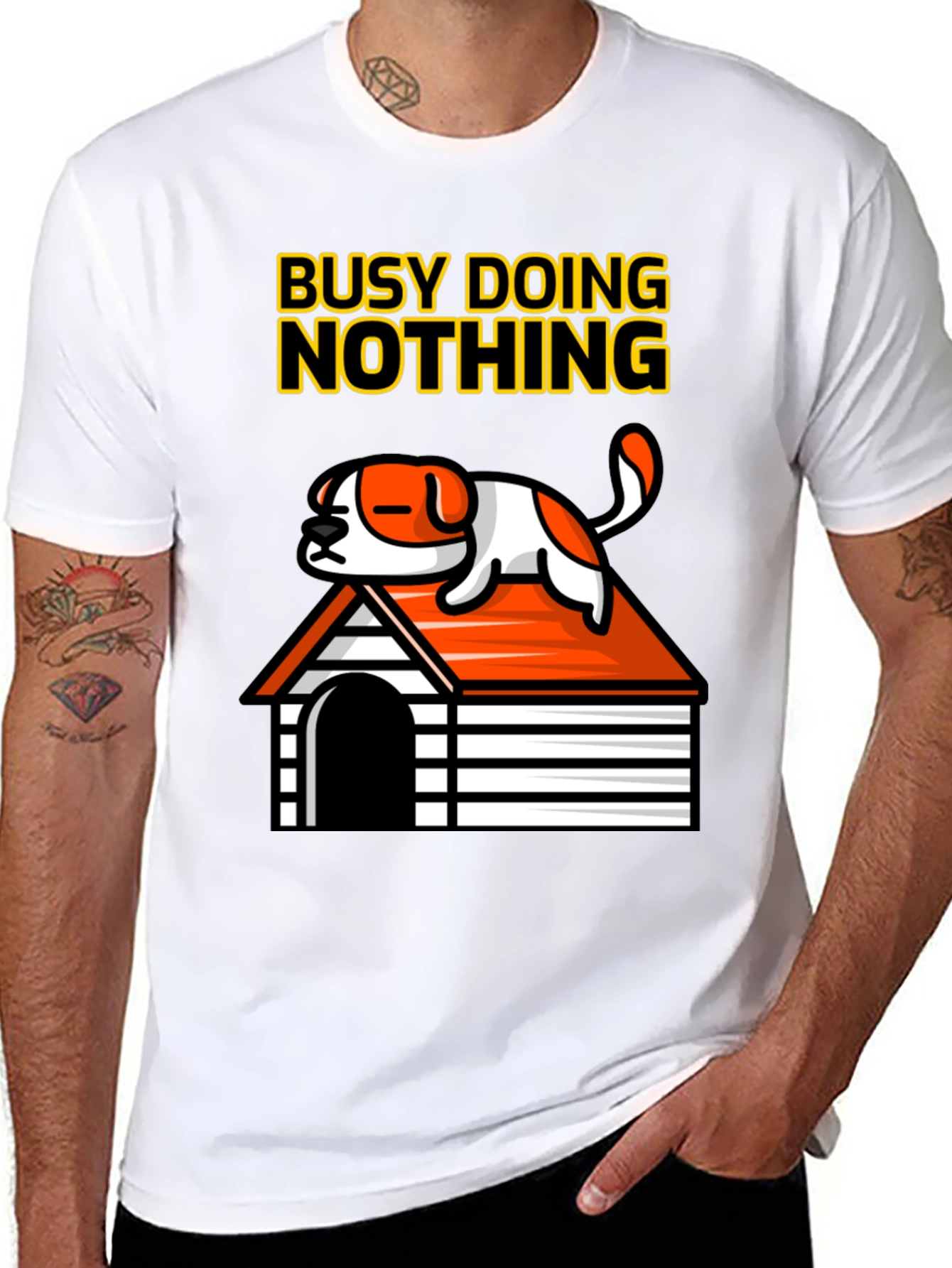 Busy Doing Nothing Dog Graphic Tee