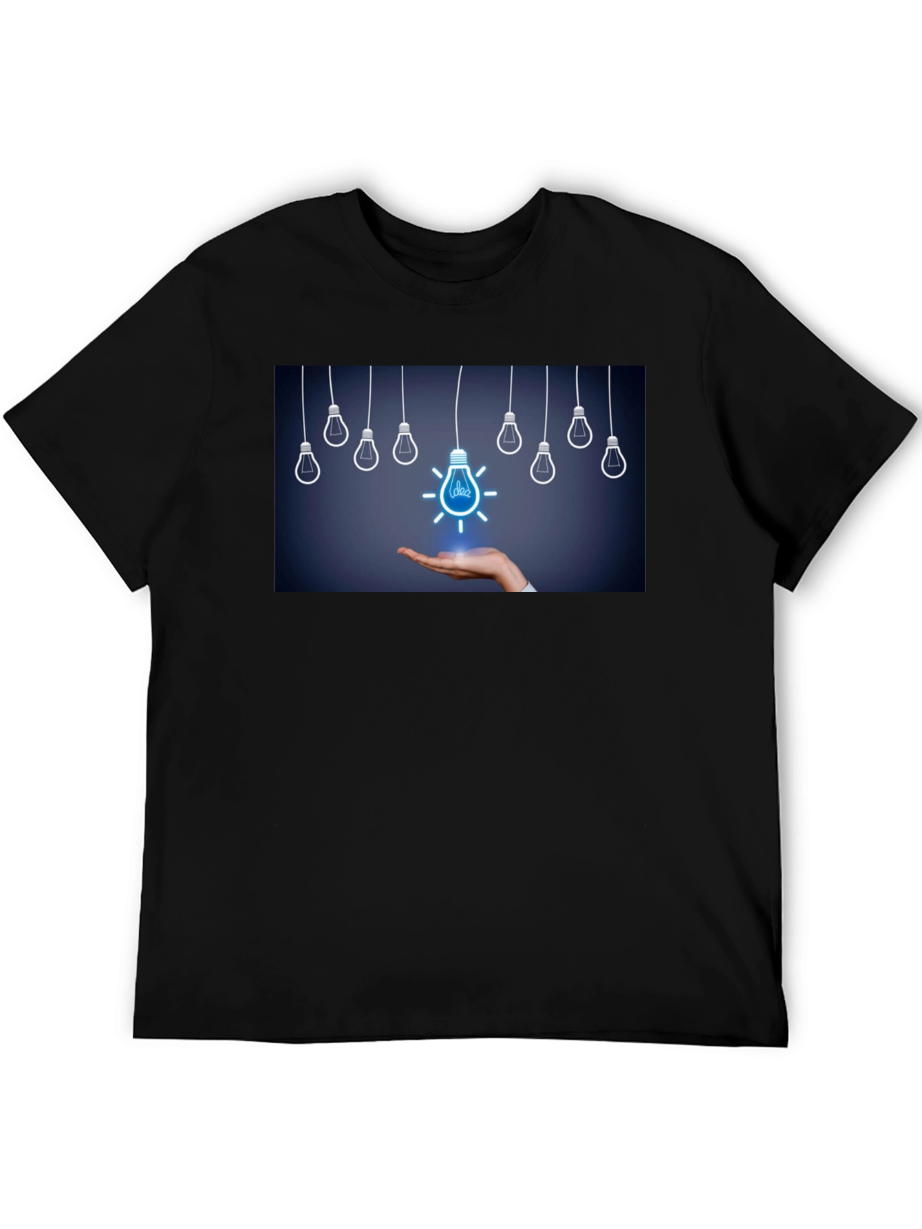 Idea Light Bulb Graphic Tee - Black