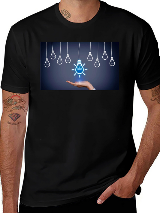 Idea Light Bulb Graphic Tee - Black