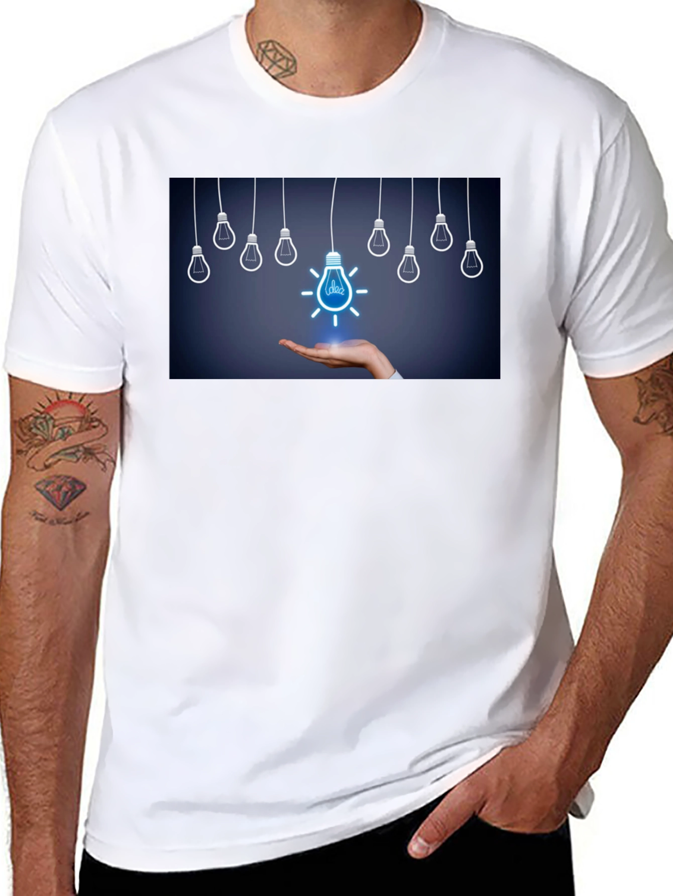 Idea Light Bulb Graphic Tee - Black