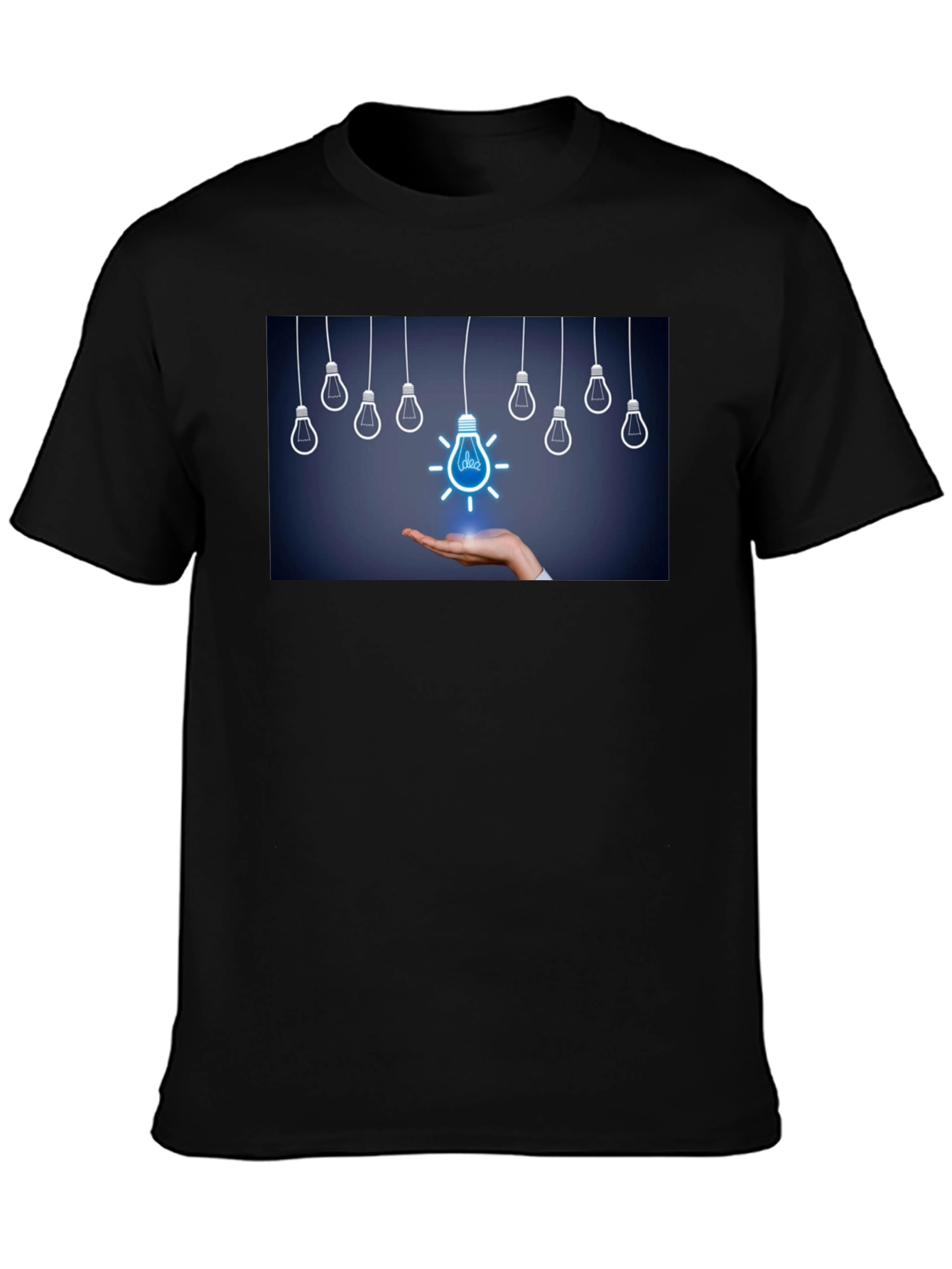 Idea Light Bulb Graphic Tee - Black