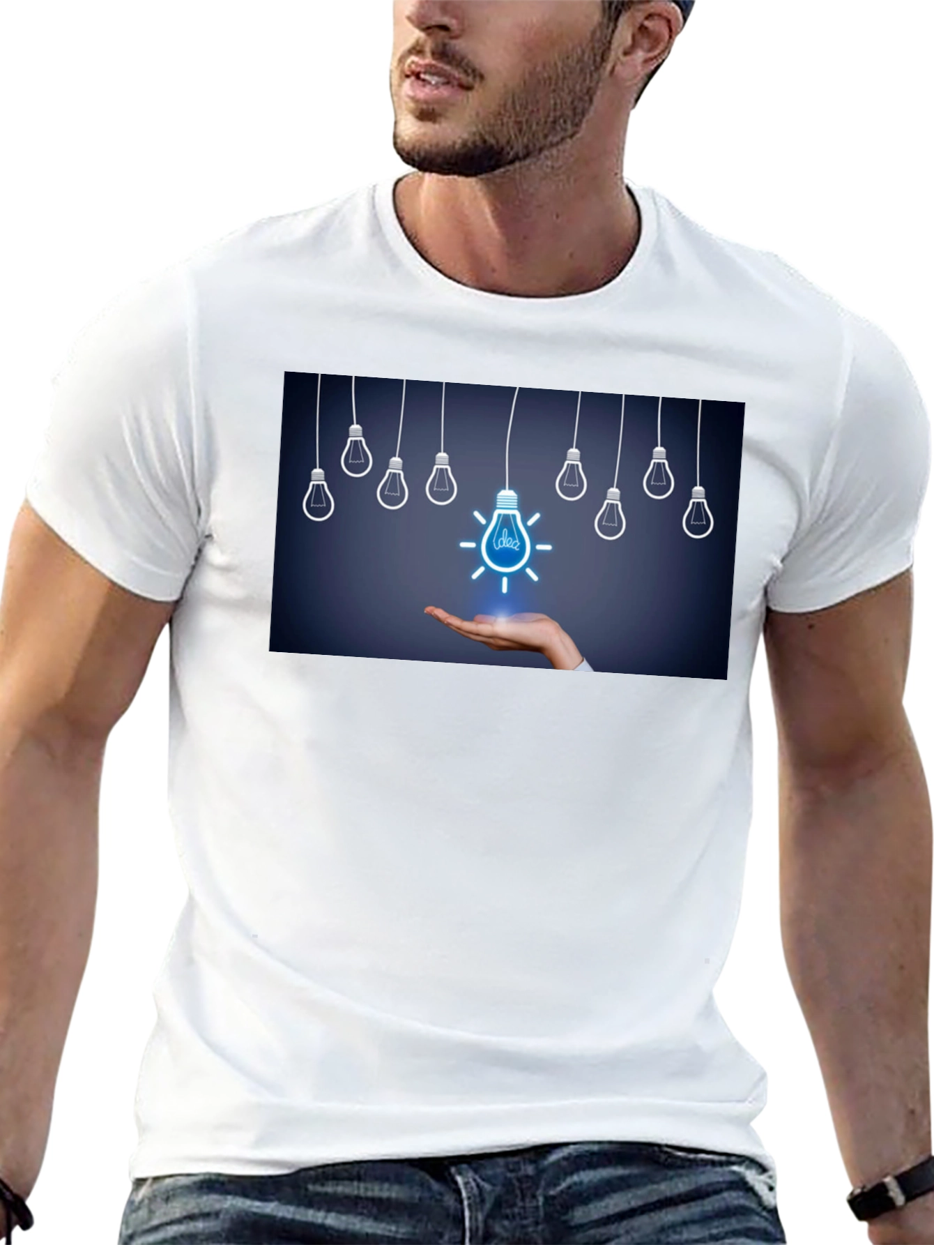 Idea Light Bulb Graphic Tee - Black