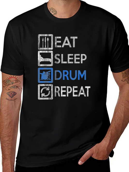 Eat Sleep Drum Repeat T-Shirt - Drummer Gift