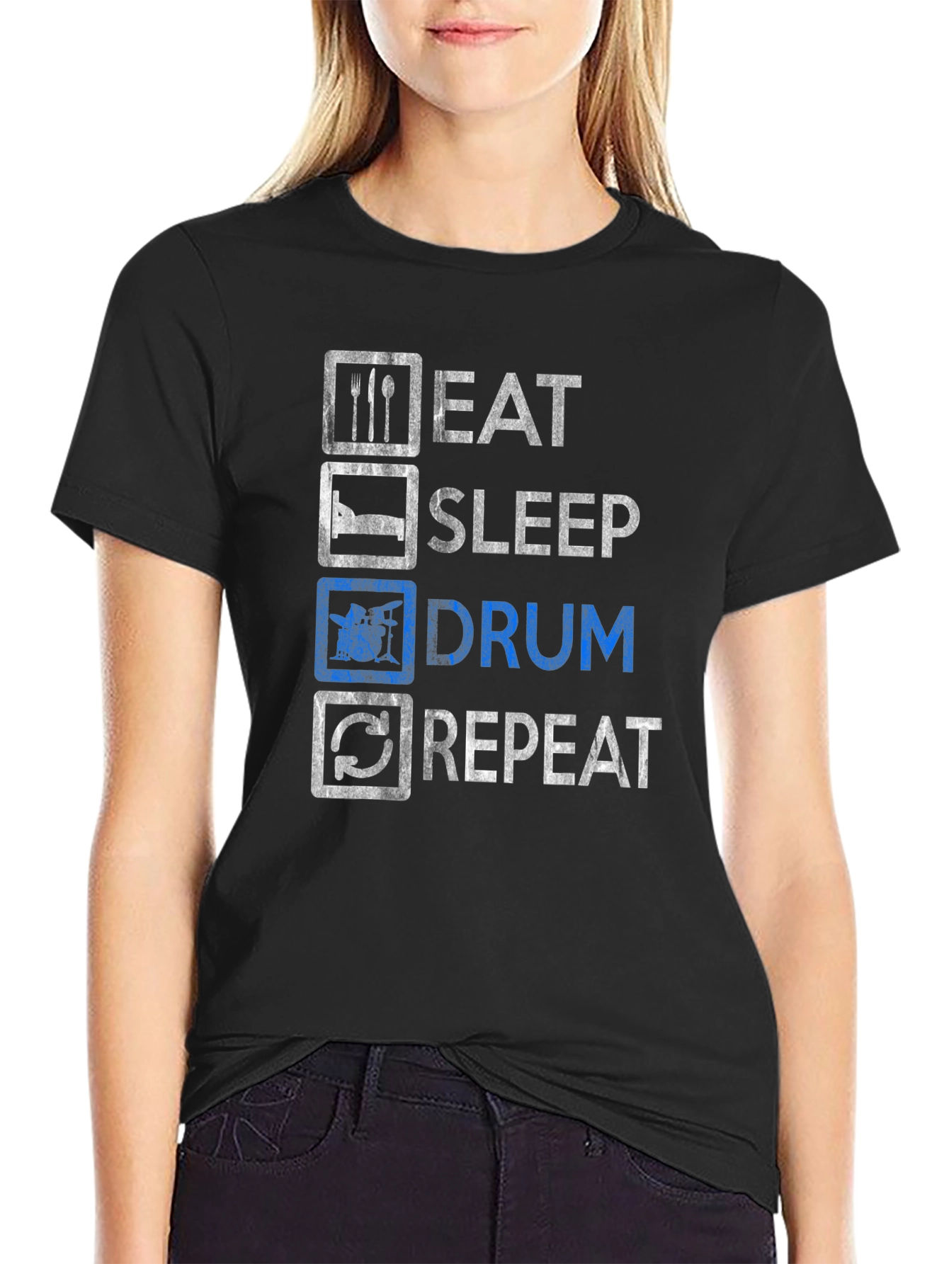 Eat Sleep Drum Repeat T-Shirt - Drummer Gift