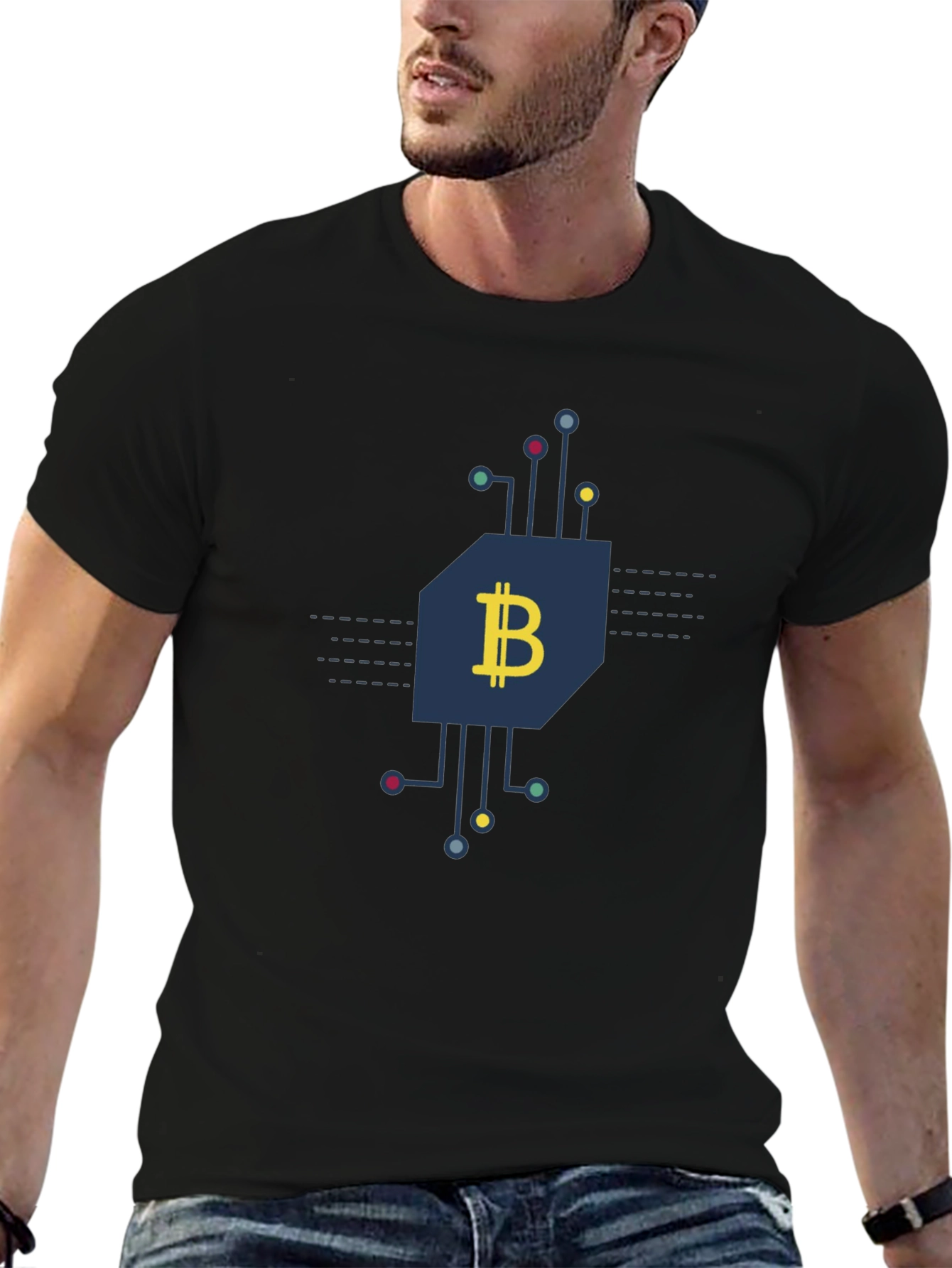 Bitcoin Circuit Black T-Shirt - Crypto Currency Tee